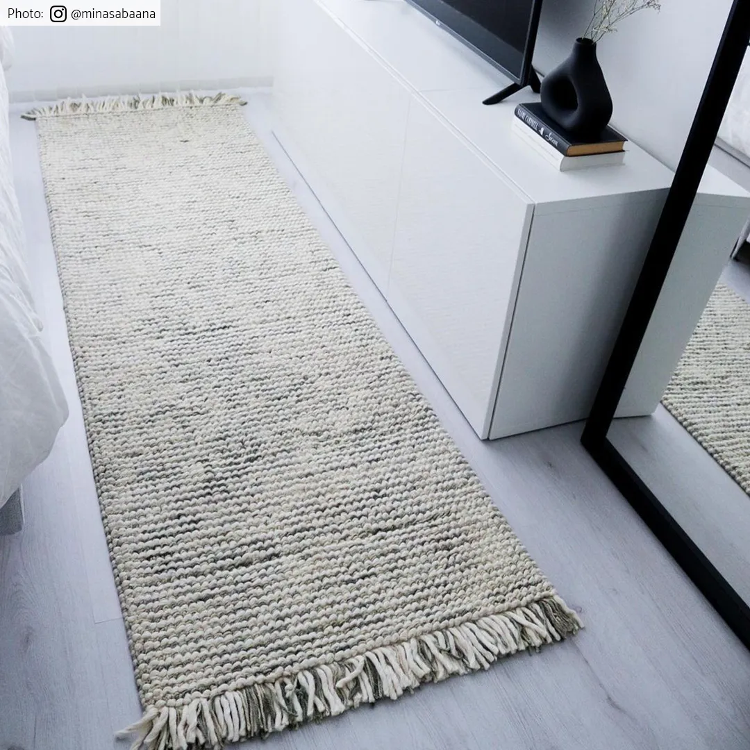 Tapis en laine - Plockton (gris/blanc/vert)