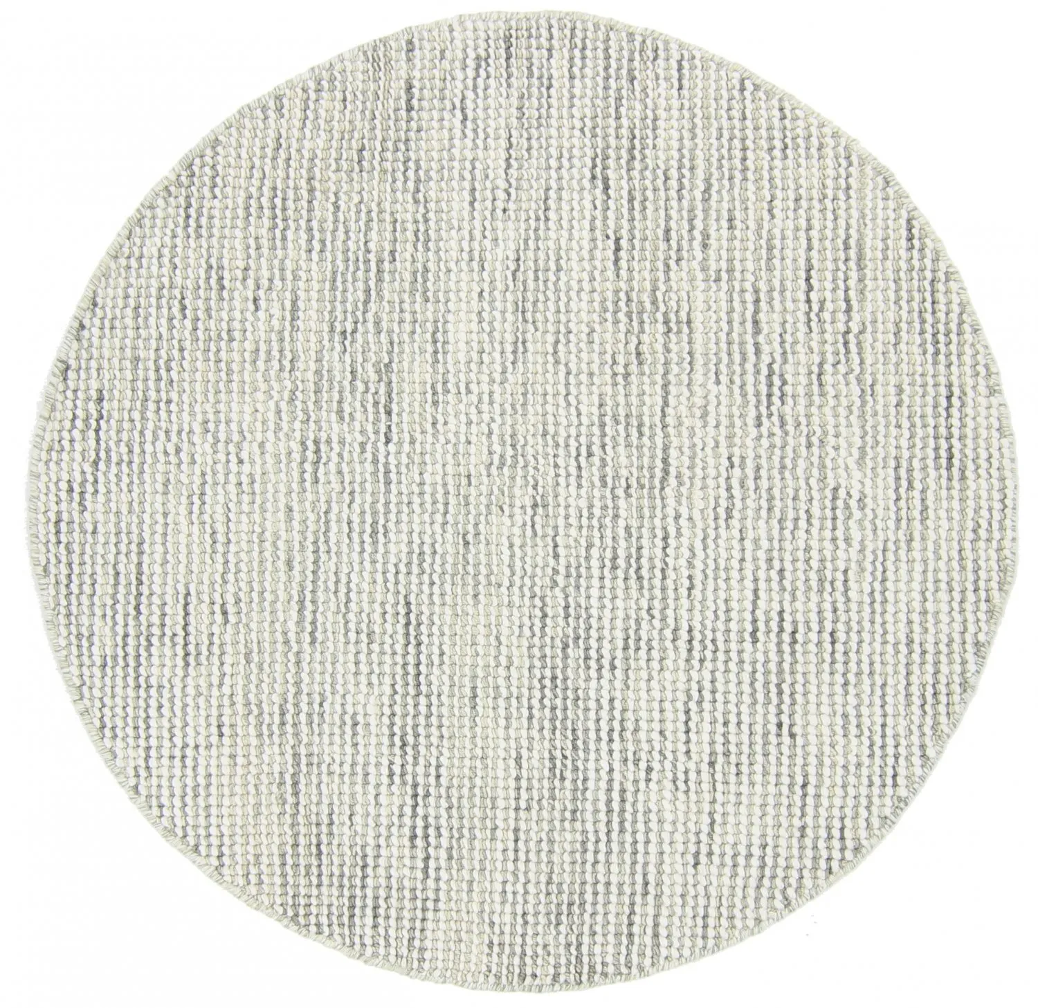 Tapis rond - Plockton (gris/blanc/vert)
