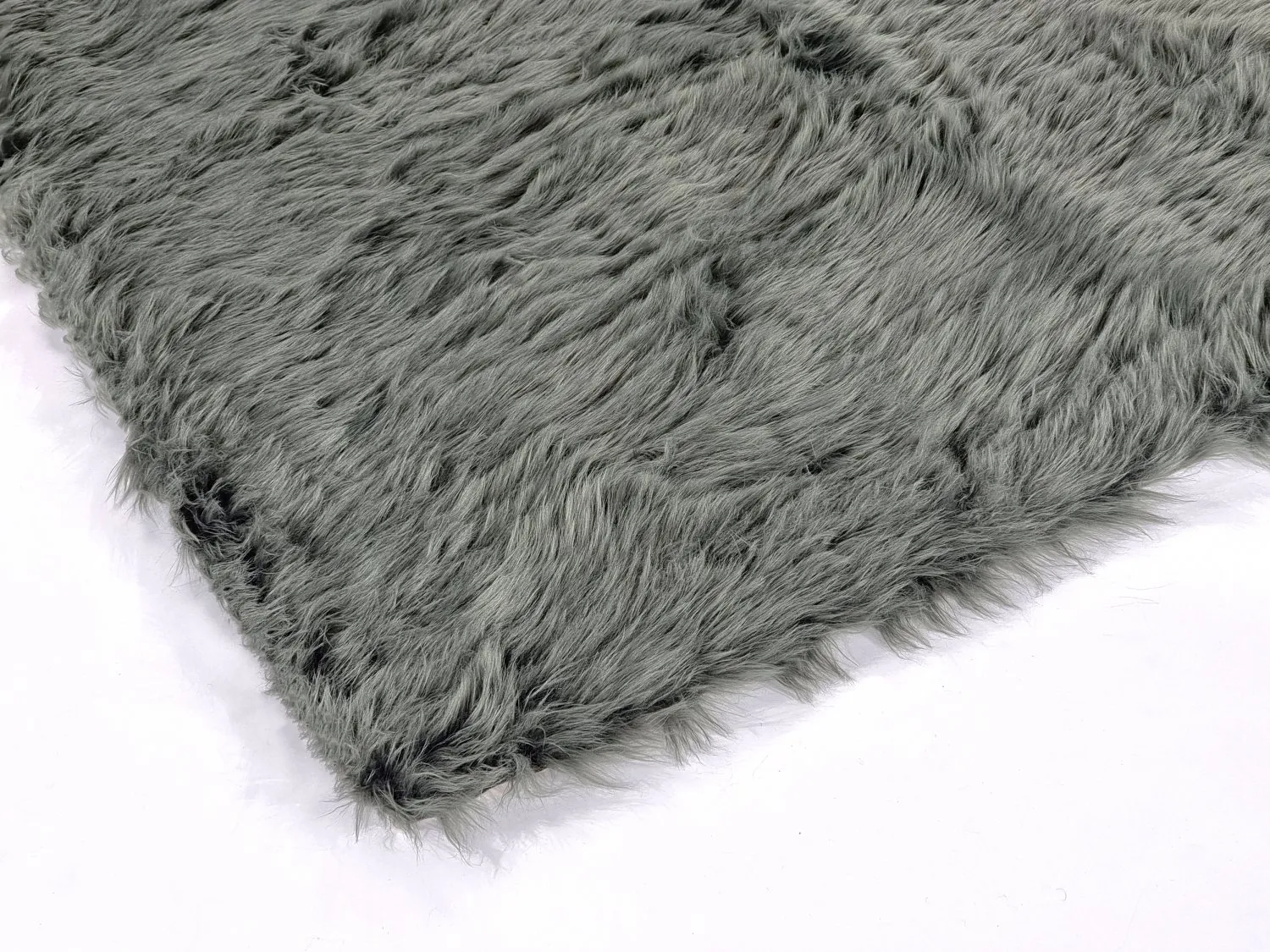 Tapis à poils longs - Pomaire (gris/vert)