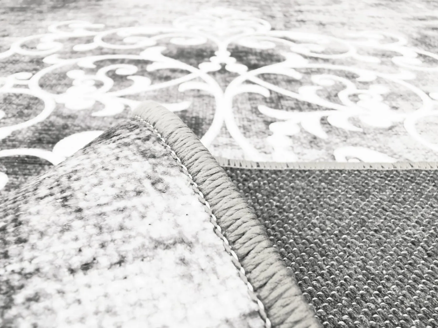 Tapis Wilton - Santi (gris/blanc)