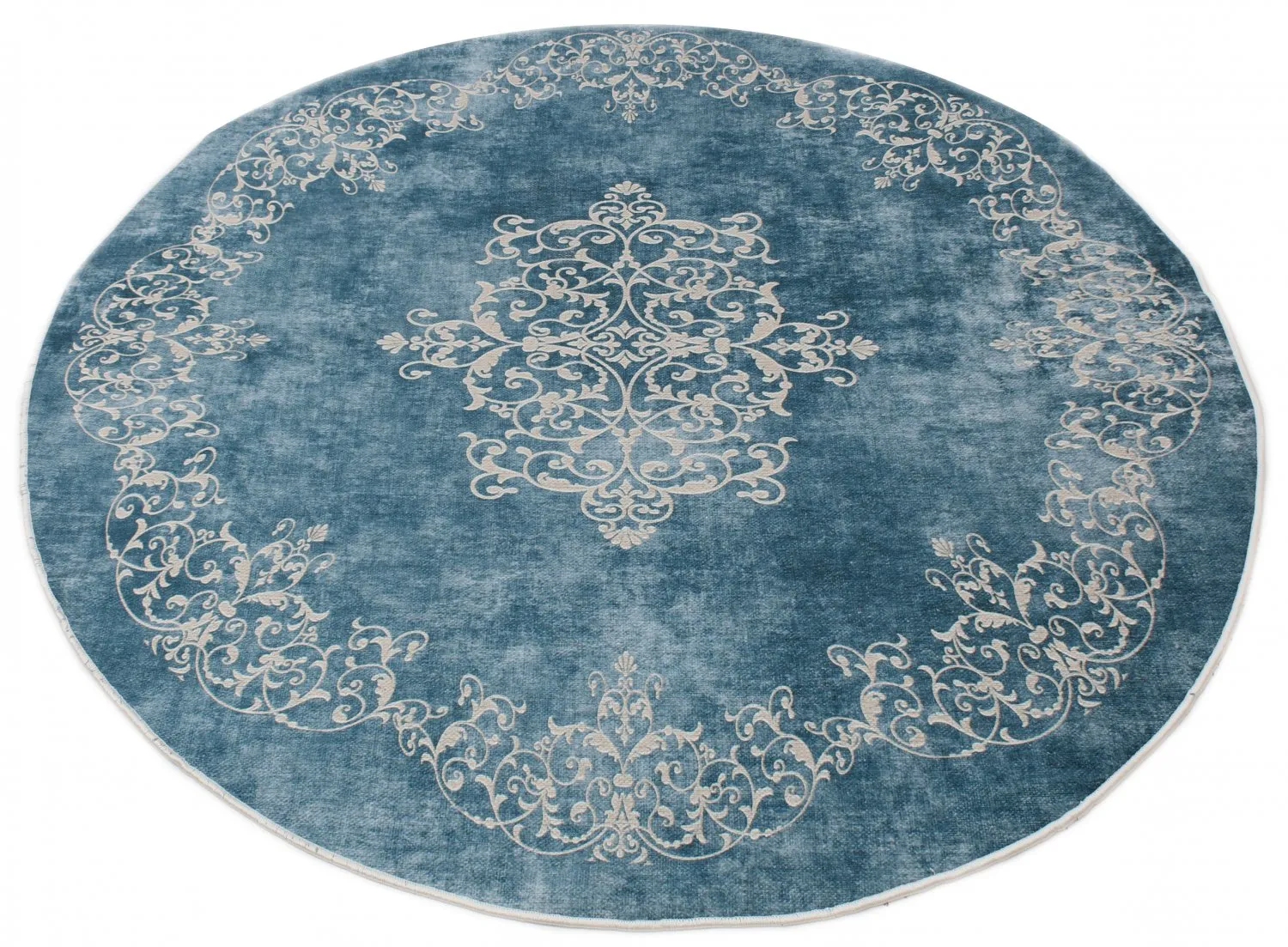 Tapis rond - Santi (bleu/beige)