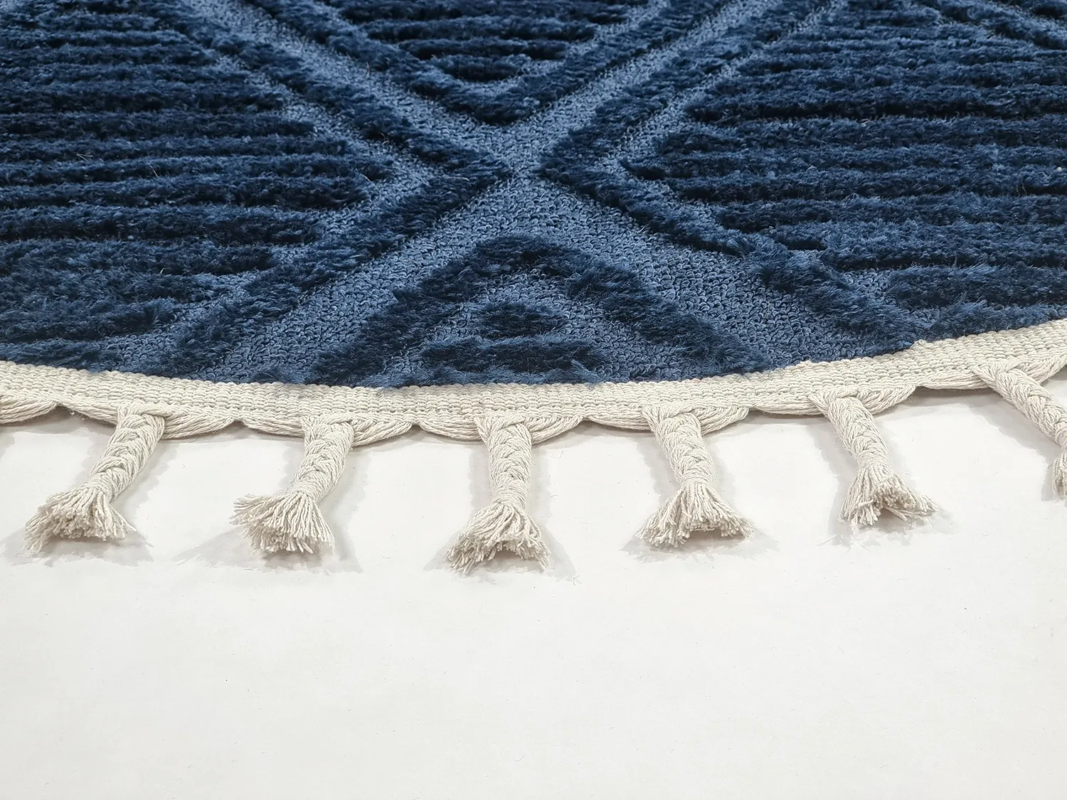 Tapis rond - Dover (bleu)