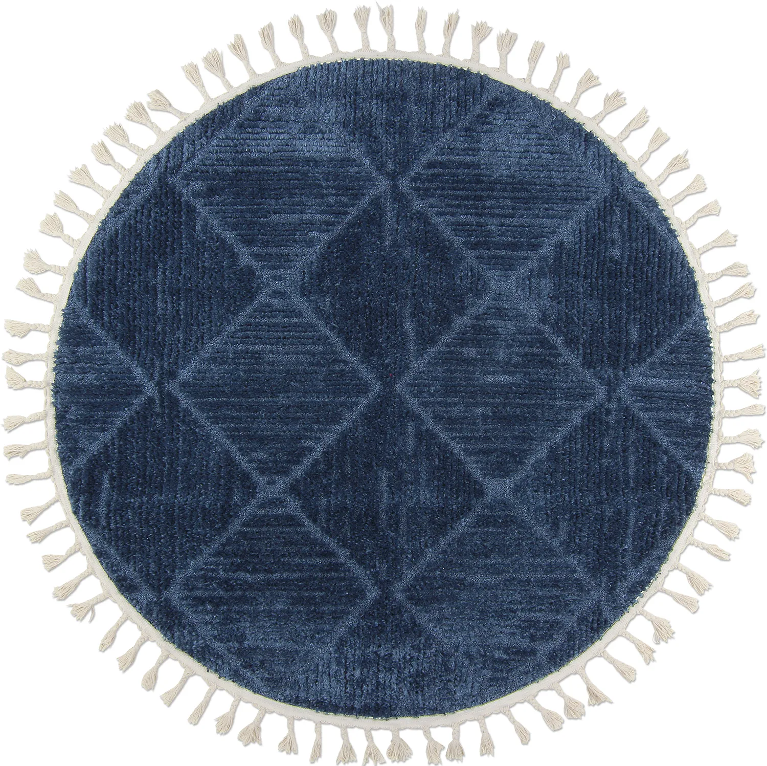 Tapis rond - Dallas (bleu)