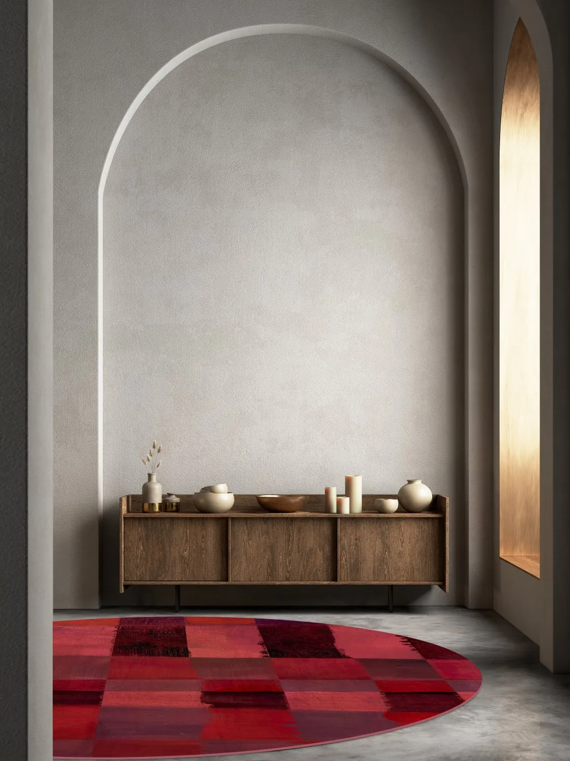Tapis rond - Samadet (rouge)