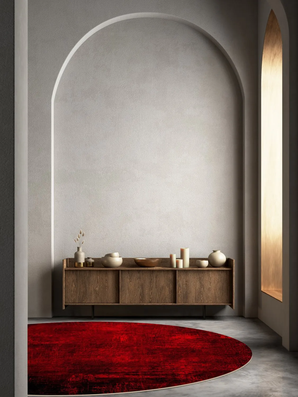 Tapis rond - Frome (rouge)