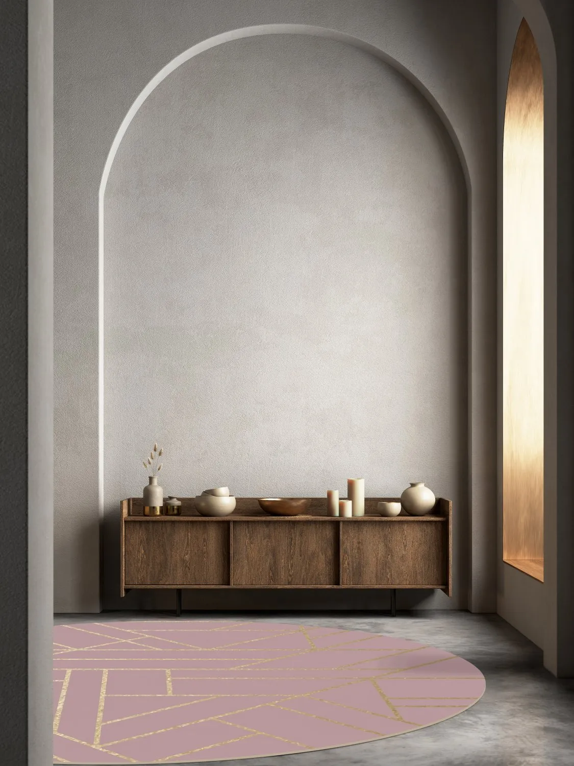 Tapis rond - Marino (rose)