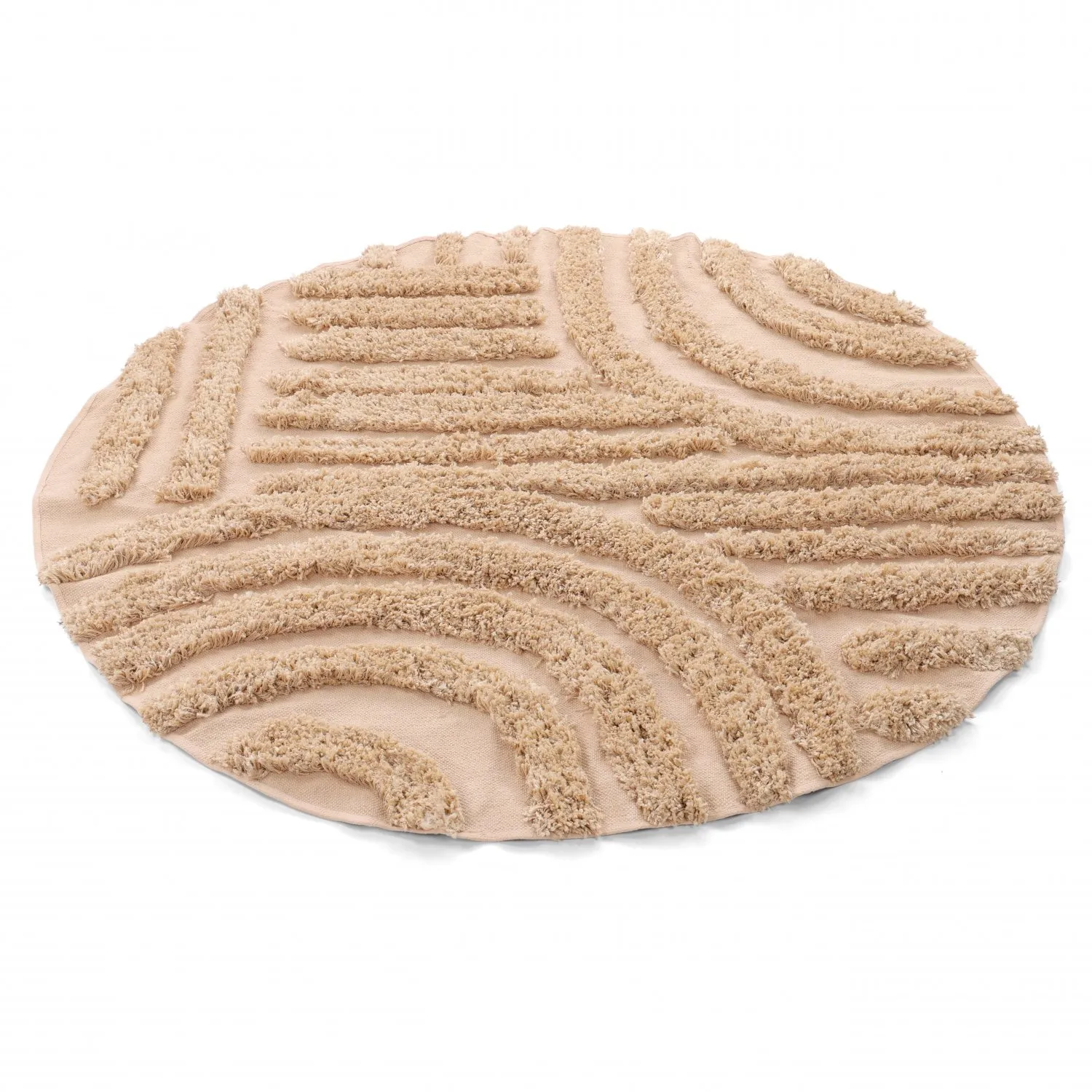 Tapis rond - Cazorla Natural Cotton Shaggy (beige)