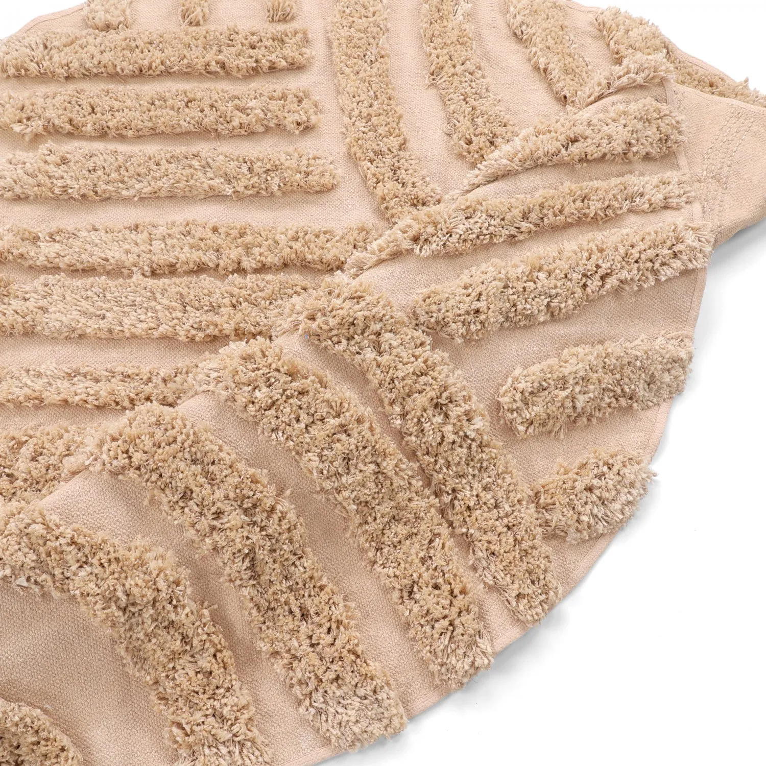 Tapis rond - Cazorla Natural Cotton Shaggy (beige)