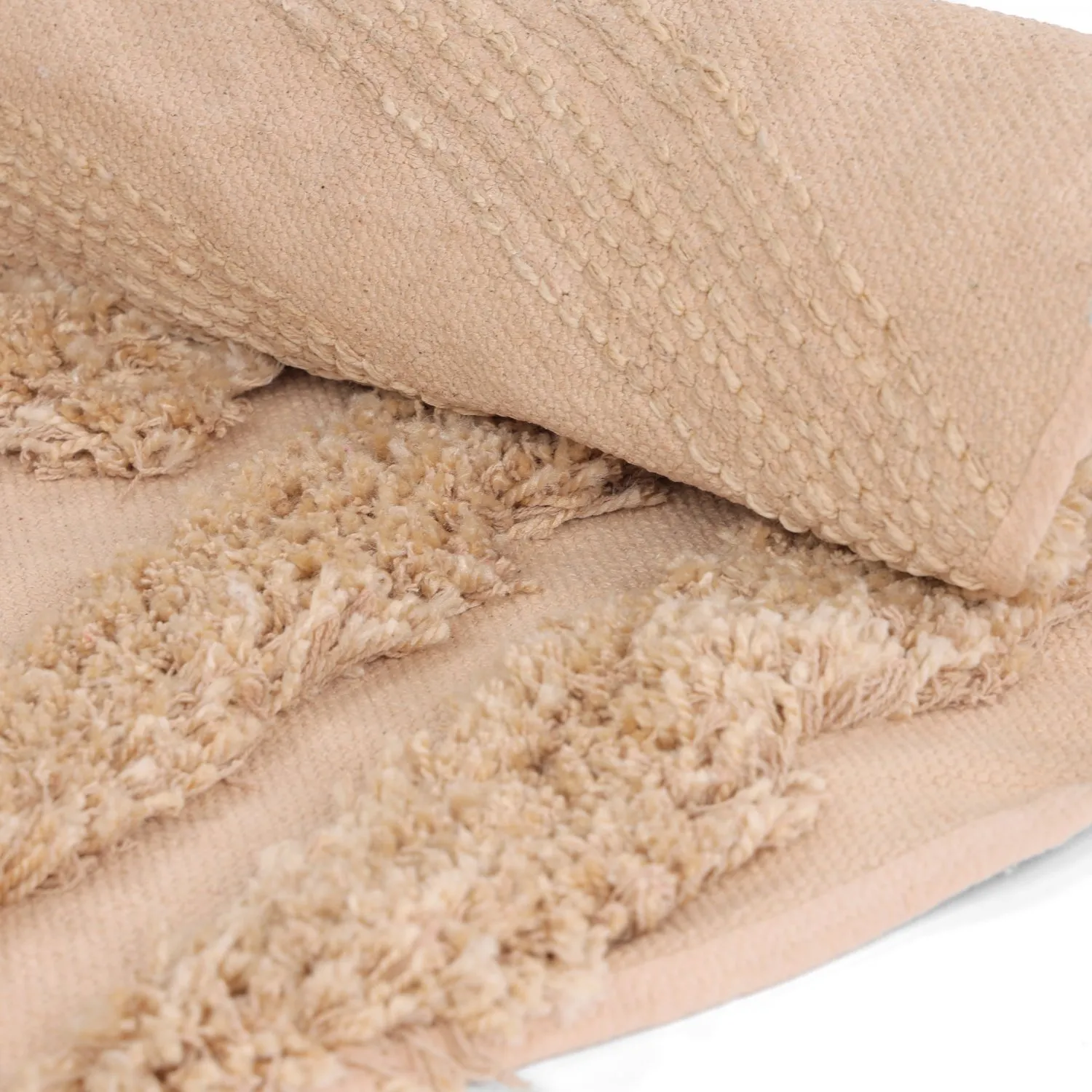 Tapis rond - Cazorla Natural Cotton Shaggy (beige)