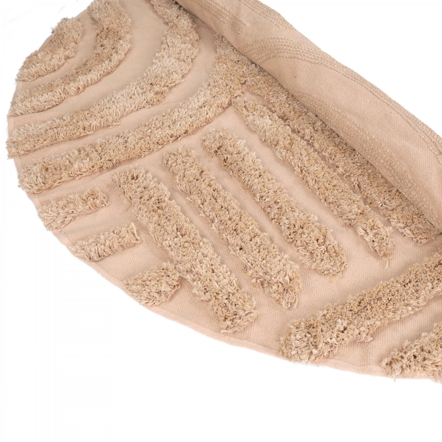 Tapis rond - Cazorla Natural Cotton Shaggy (beige)