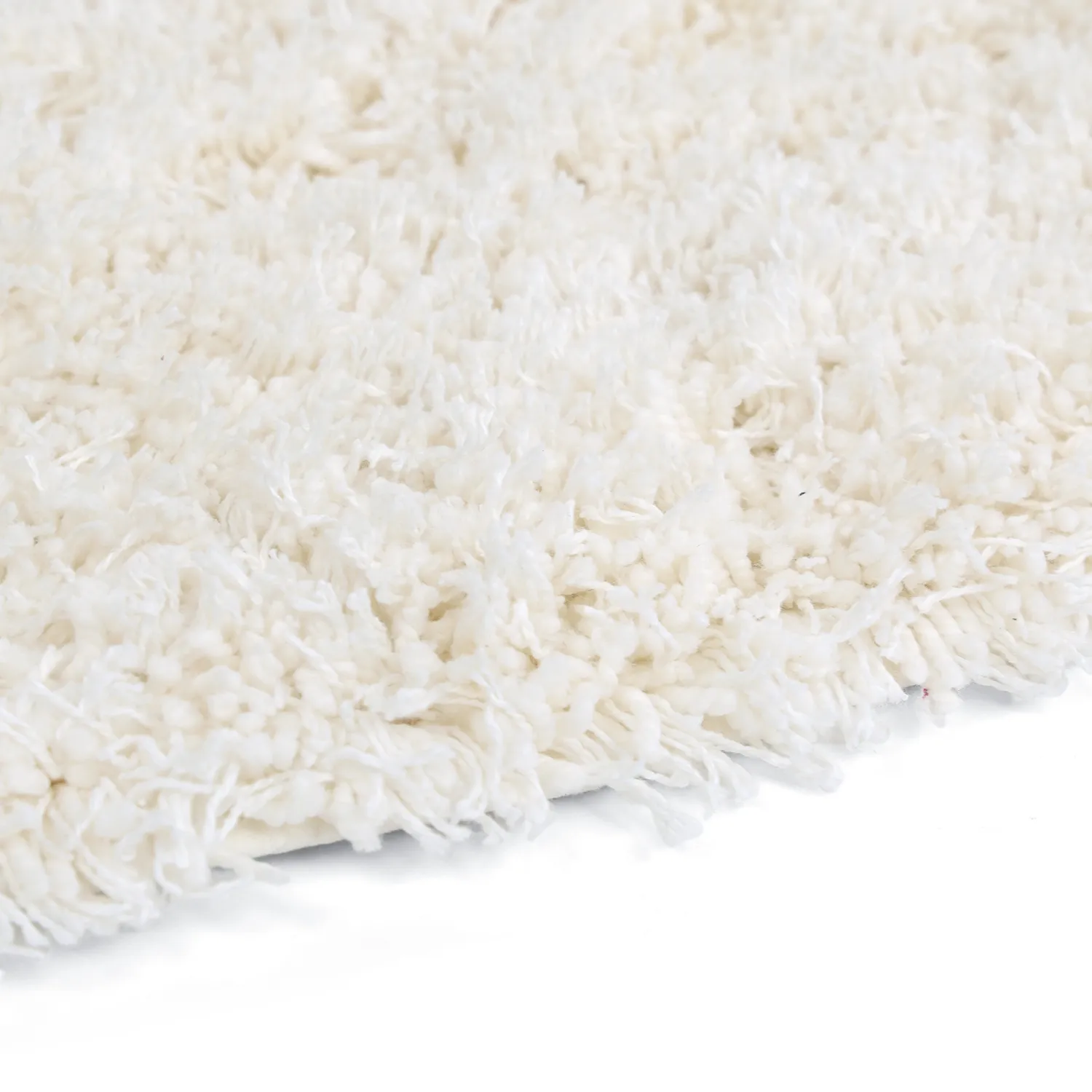 Tapis rond - Lindos Natural Cotton Shaggy (blanc)