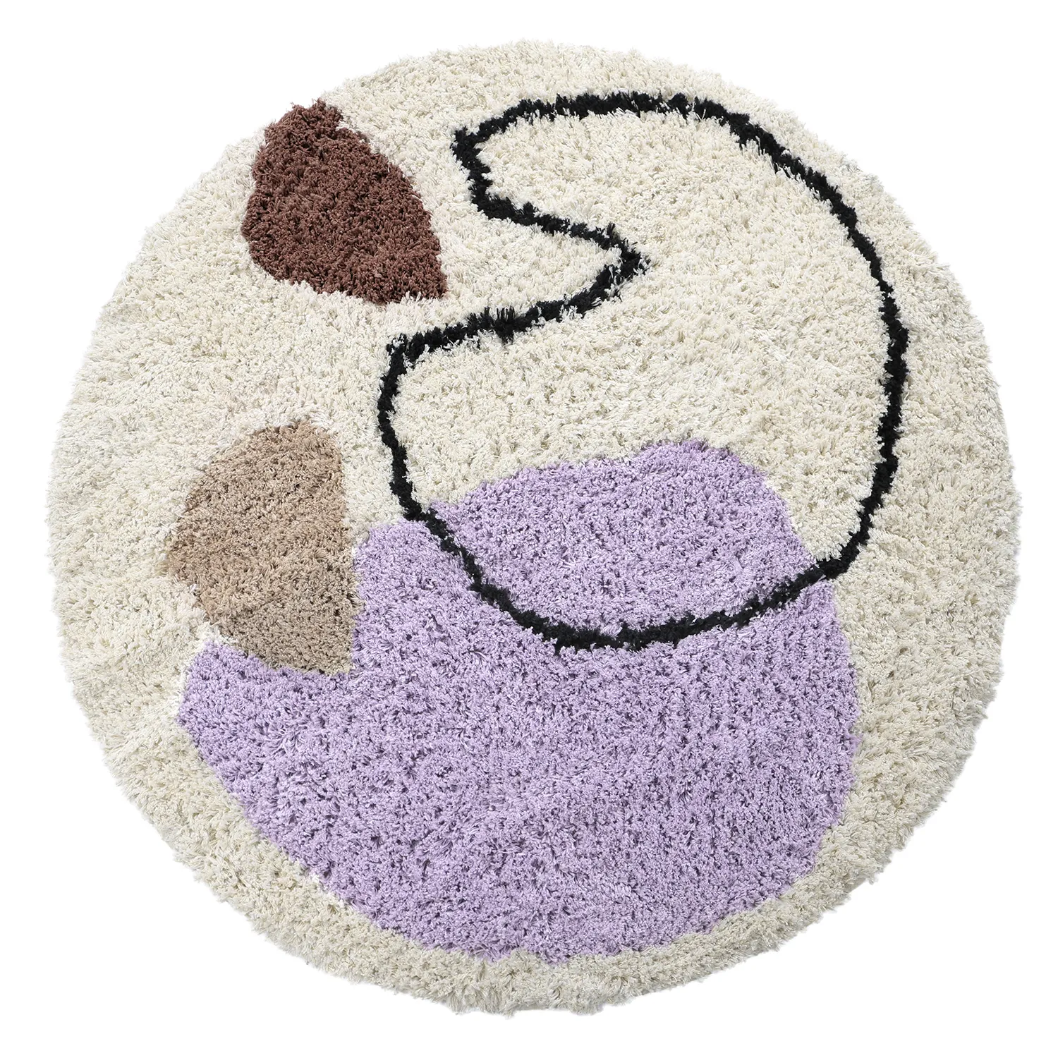 Tapis rond - Naousa Natural Cotton Shaggy (multicolore)