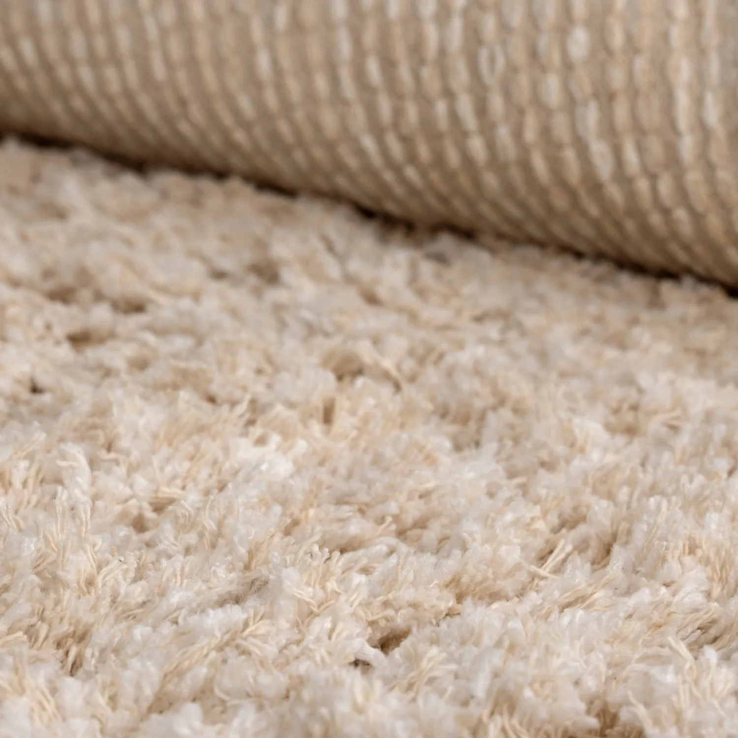 Tapis rond - Sagres Natural Cotton Shaggy (blanc cassé/marron)
