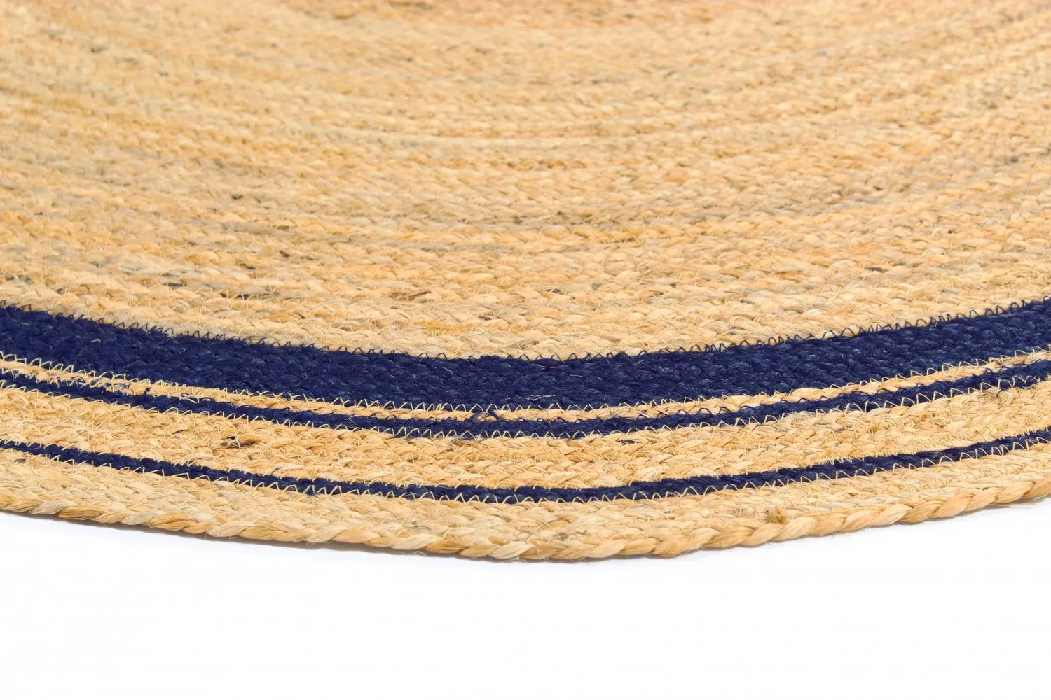 Tapis ronds - Bundi (jute/bleu)