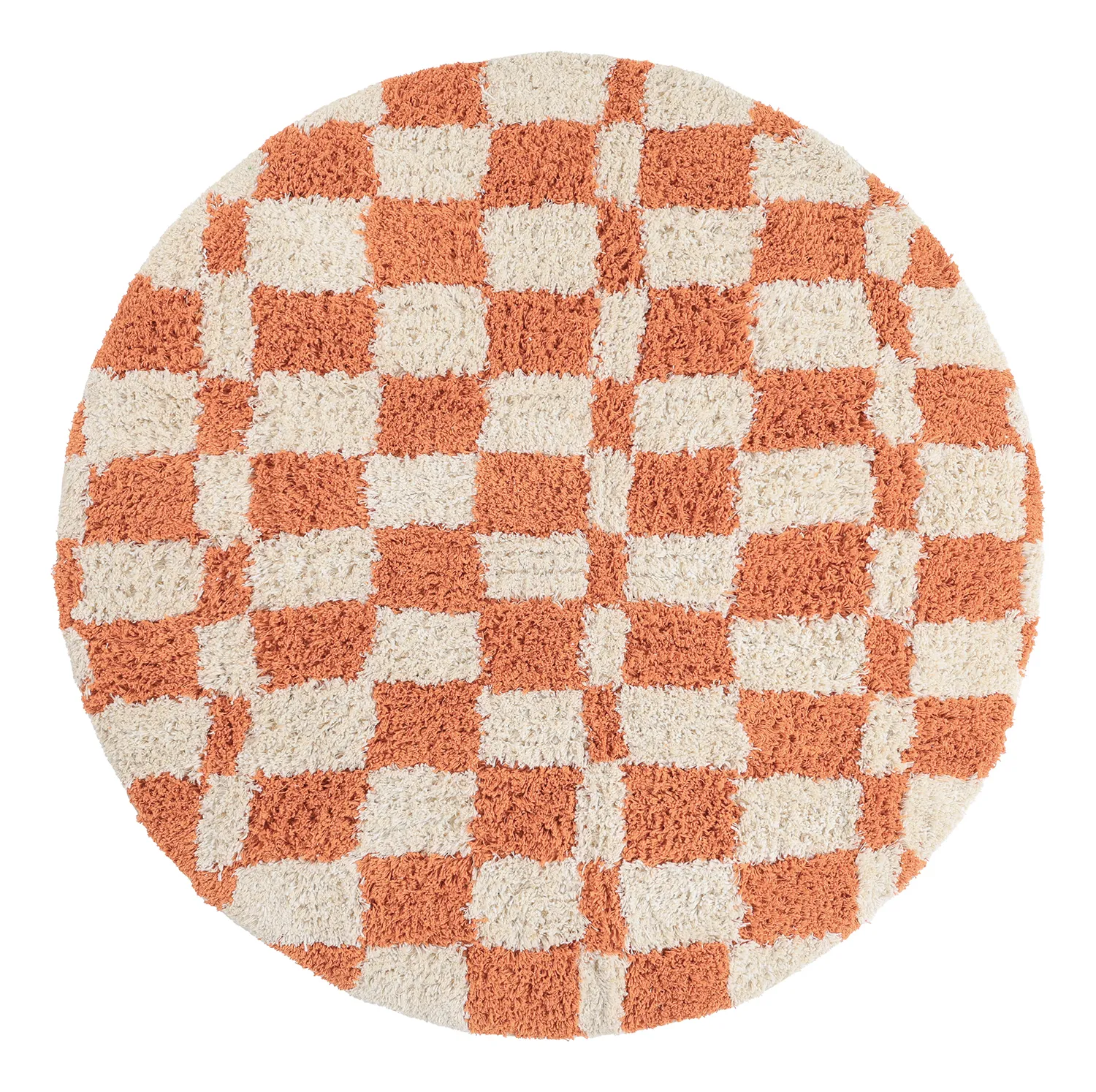 Tapis rond - Atrani Natural Cotton Shaggy (orange)