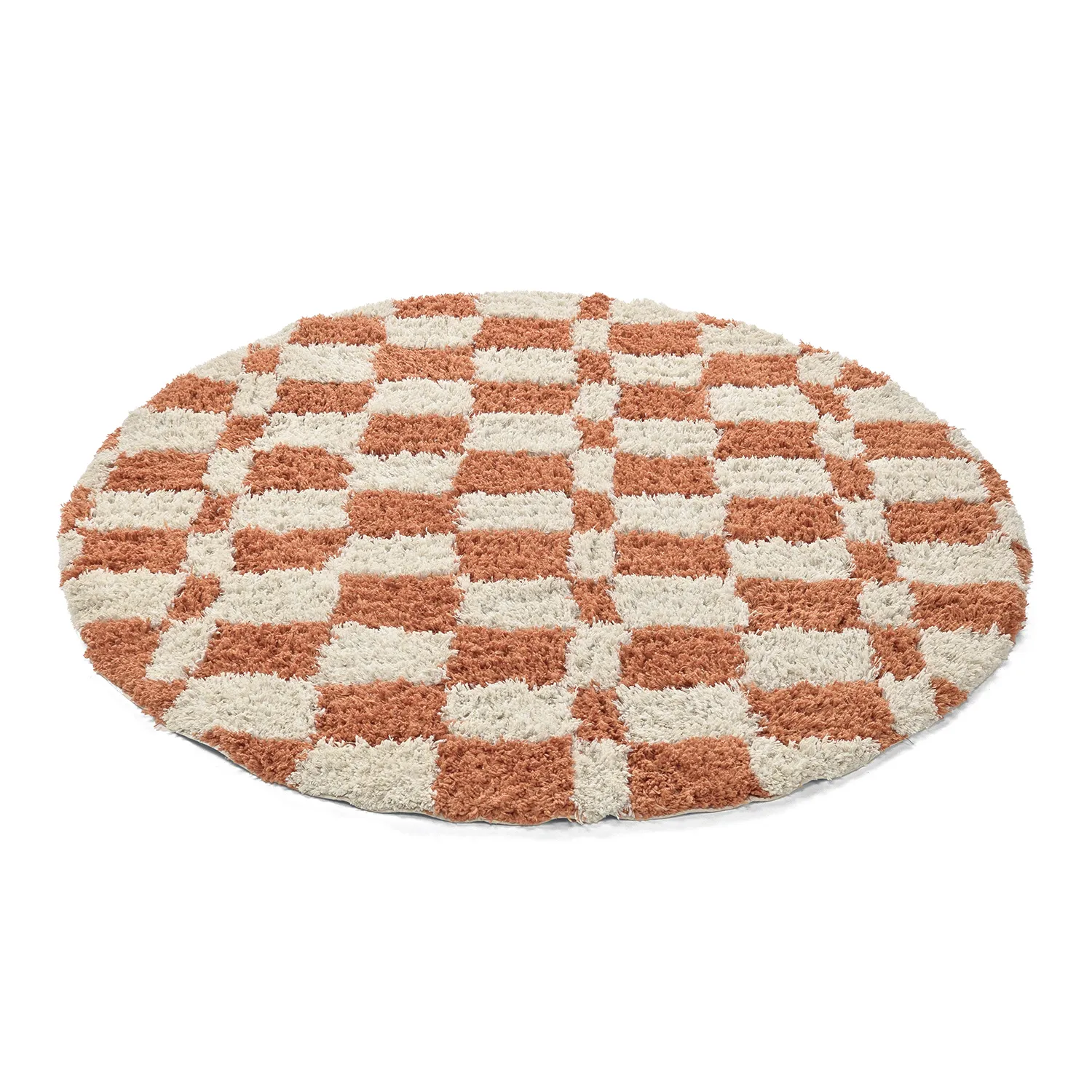 Tapis rond - Atrani Natural Cotton Shaggy (orange)
