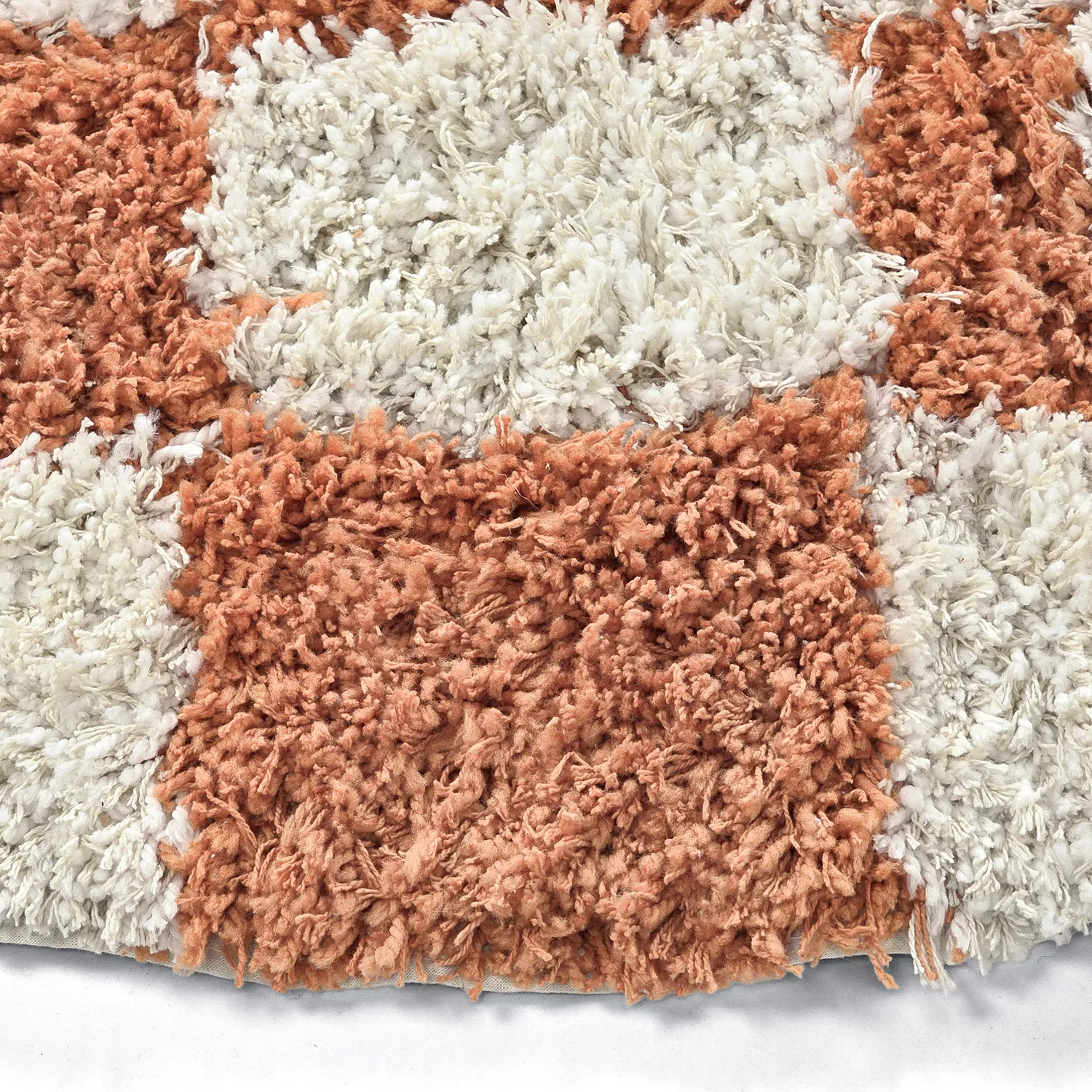 Tapis rond - Atrani Natural Cotton Shaggy (orange)