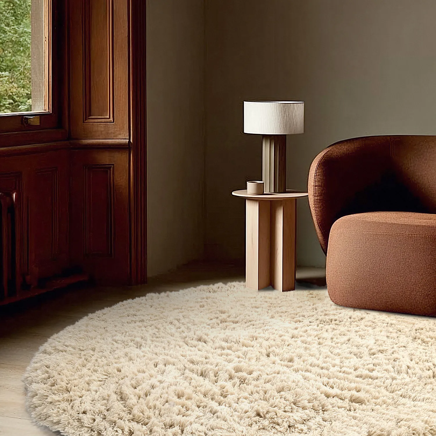 Tapis rond - Aliste Wool Shaggy (alabaster gleam)