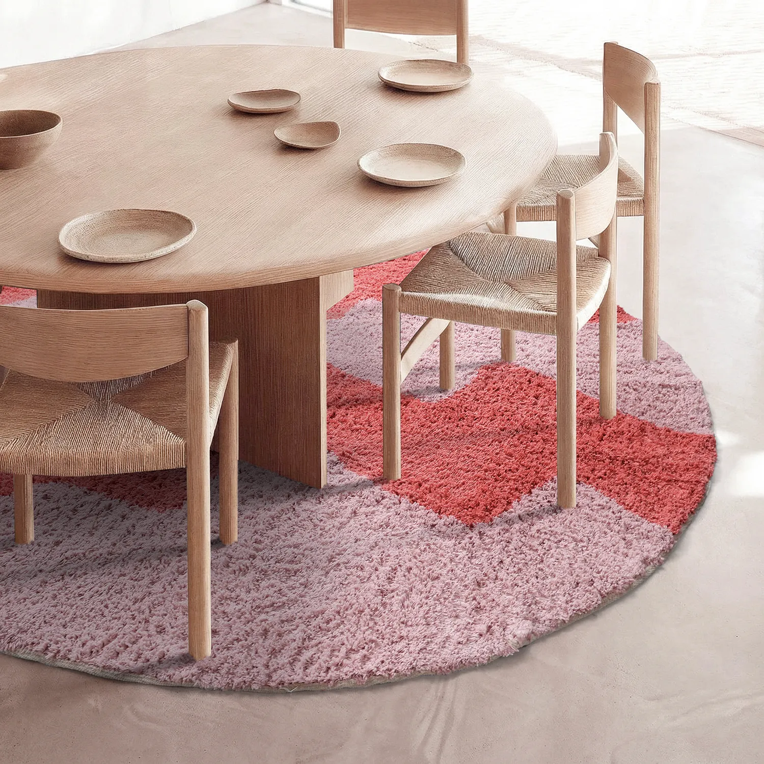 Tapis shaggy - Amira Natural Cotton Shaggy (rose)