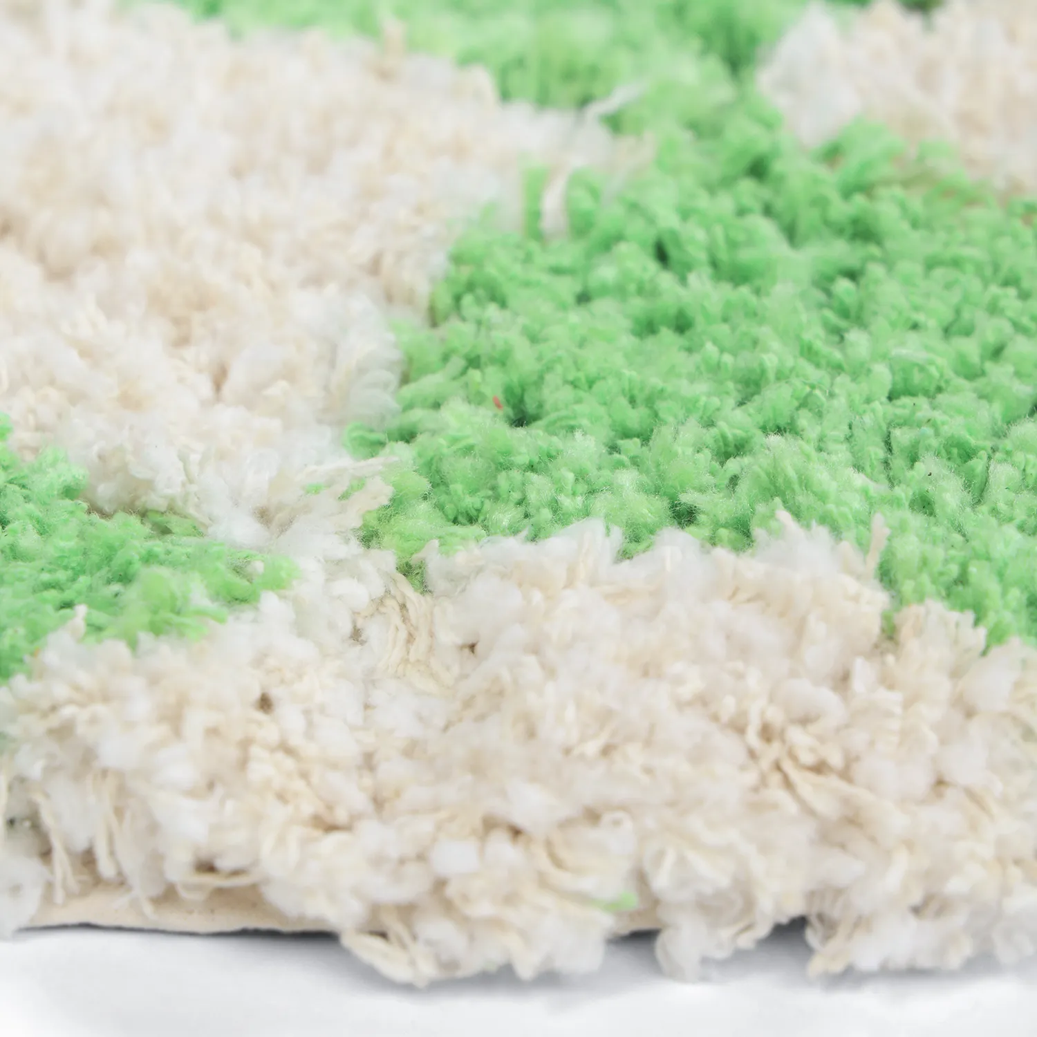 Tapis rond - Atrani Natural Cotton Shaggy (vert)