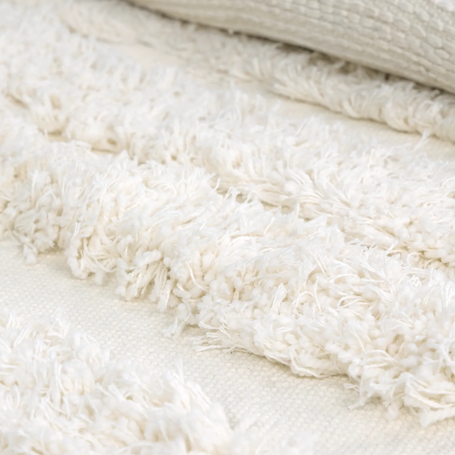 Tapis rond - Cazorla Natural Cotton Shaggy (blanc cassé)