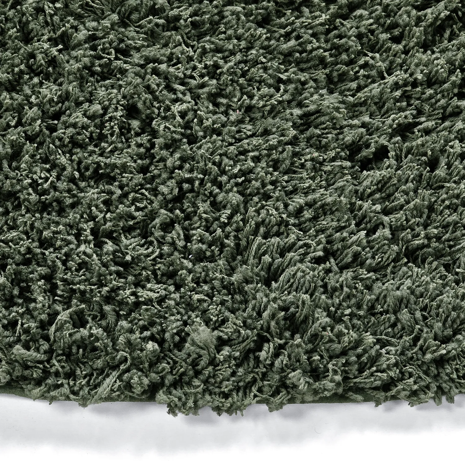 Tapis rond - Combarro Solid Cotton Shaggy (vert)