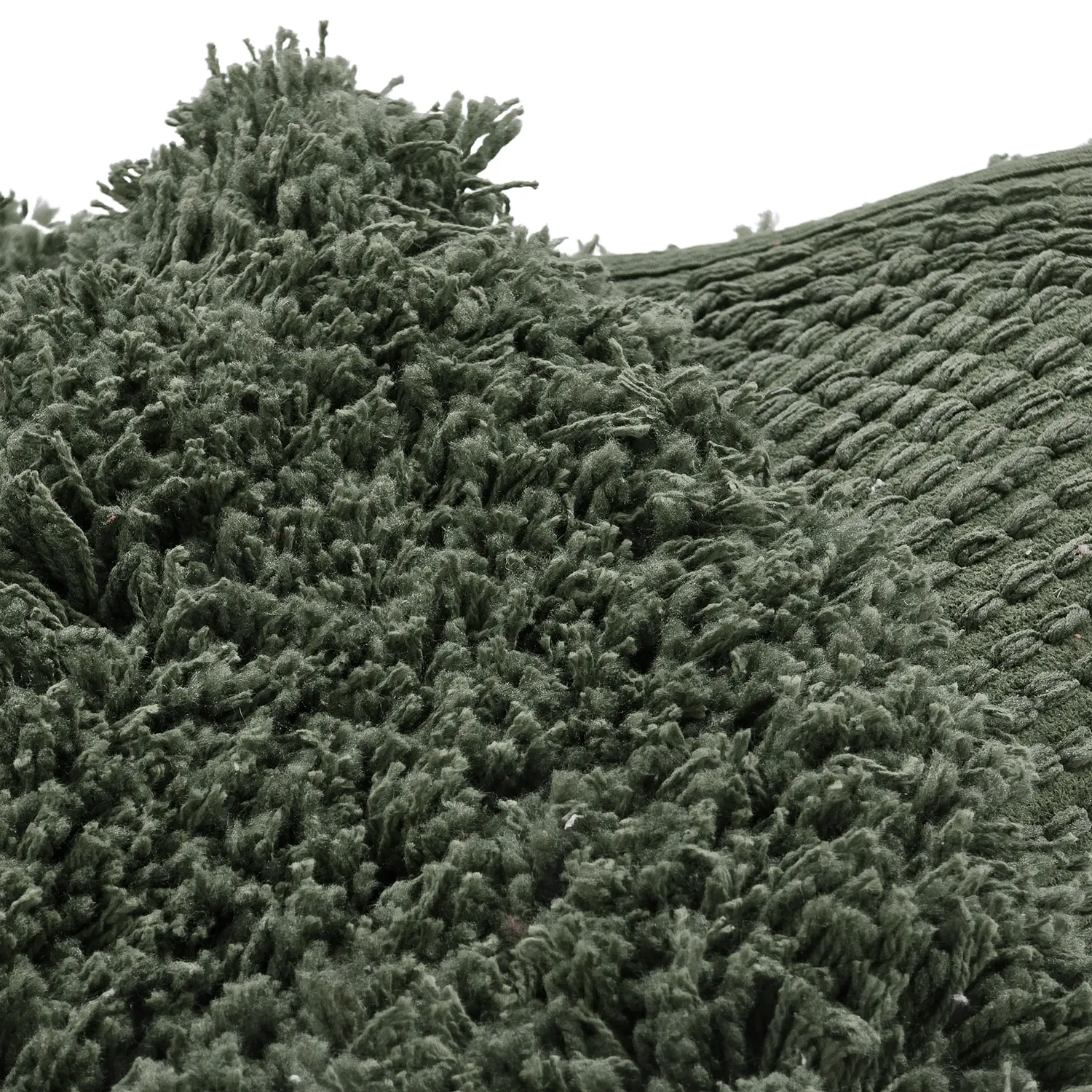 Tapis rond - Combarro Solid Cotton Shaggy (vert)