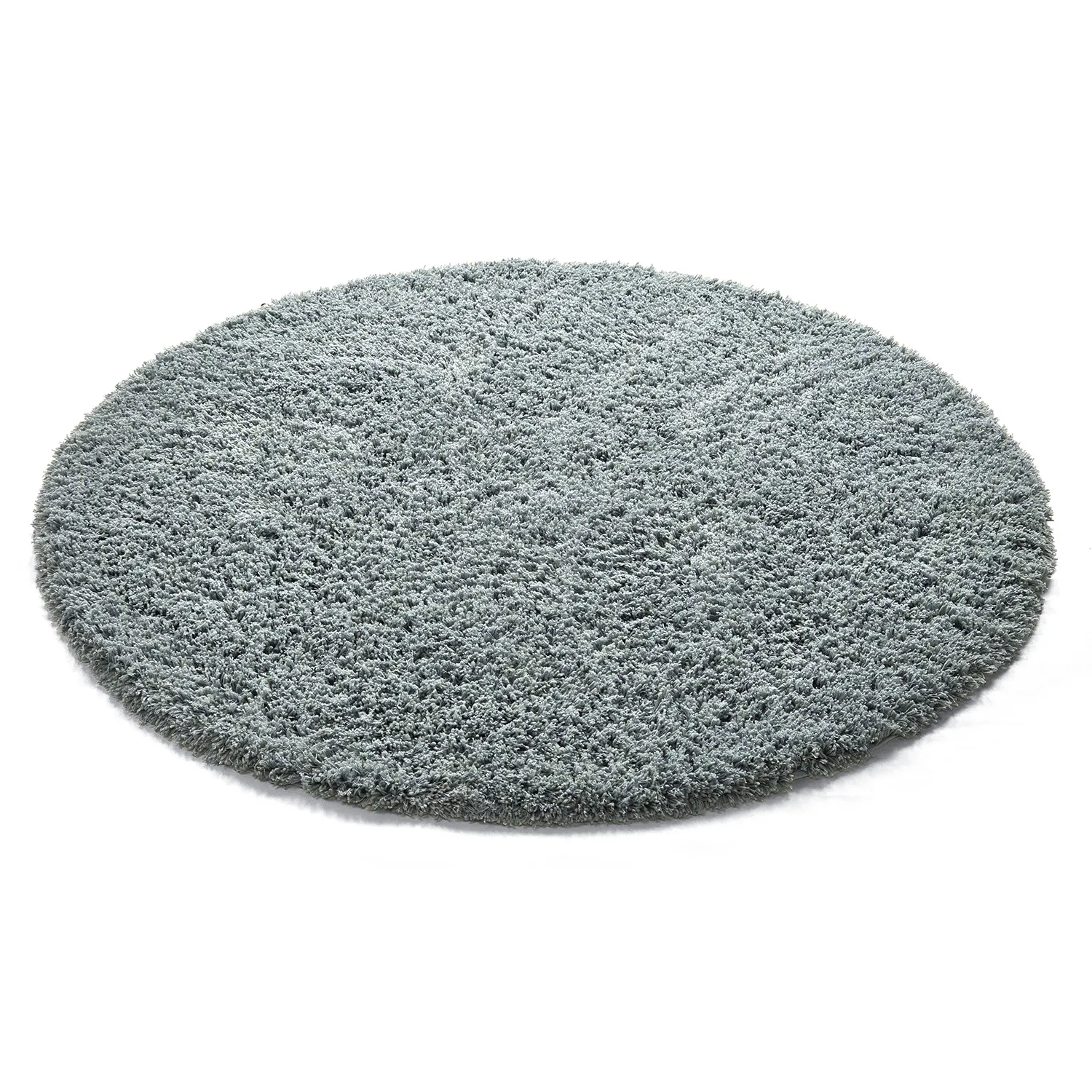 Tapis rond - Combarro Solid Cotton Shaggy (bleu clair)