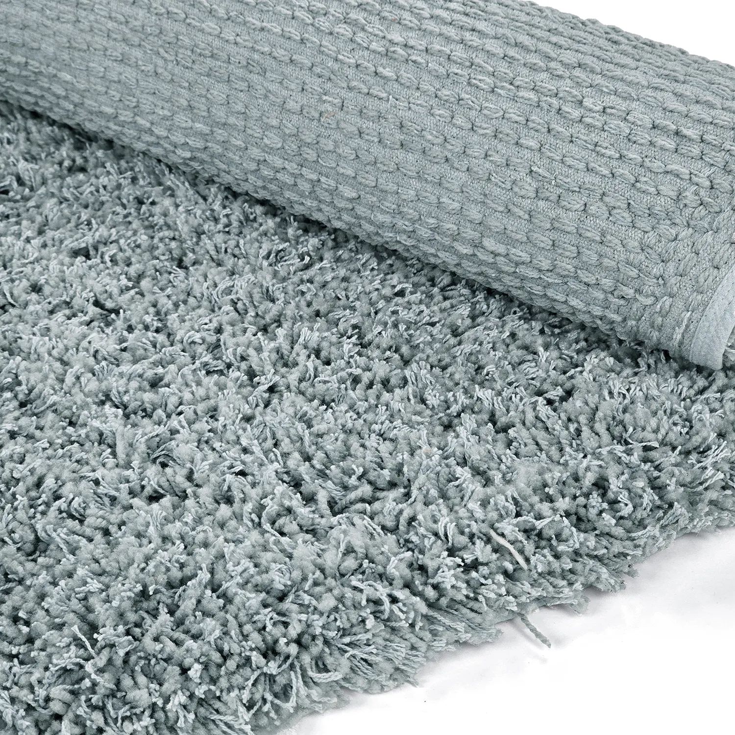 Tapis rond - Combarro Solid Cotton Shaggy (bleu clair)