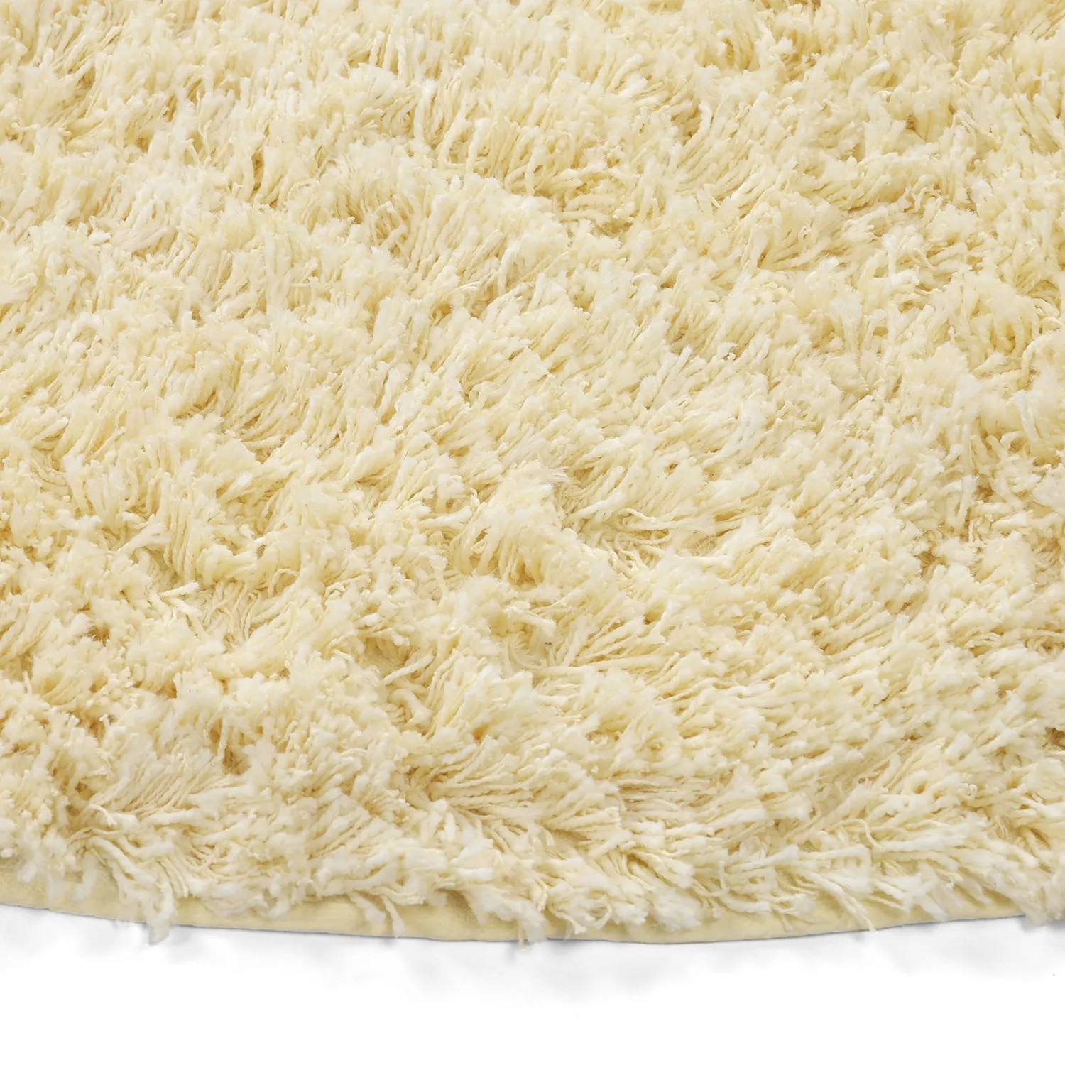 Tapis rond - Combarro Solid Cotton Shaggy (jaune clair)