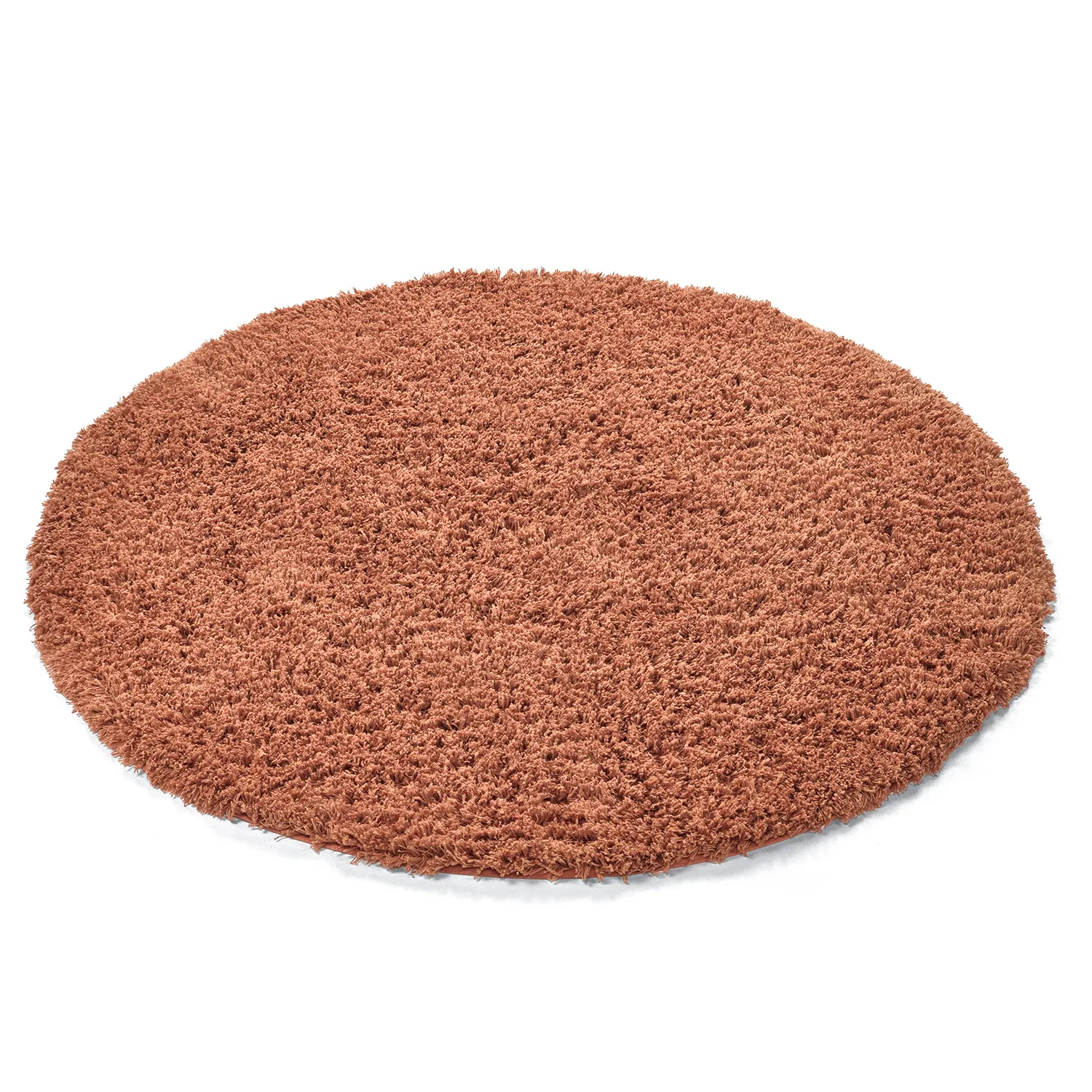 Tapis rond - Combarro Solid Cotton Shaggy (orange clair)