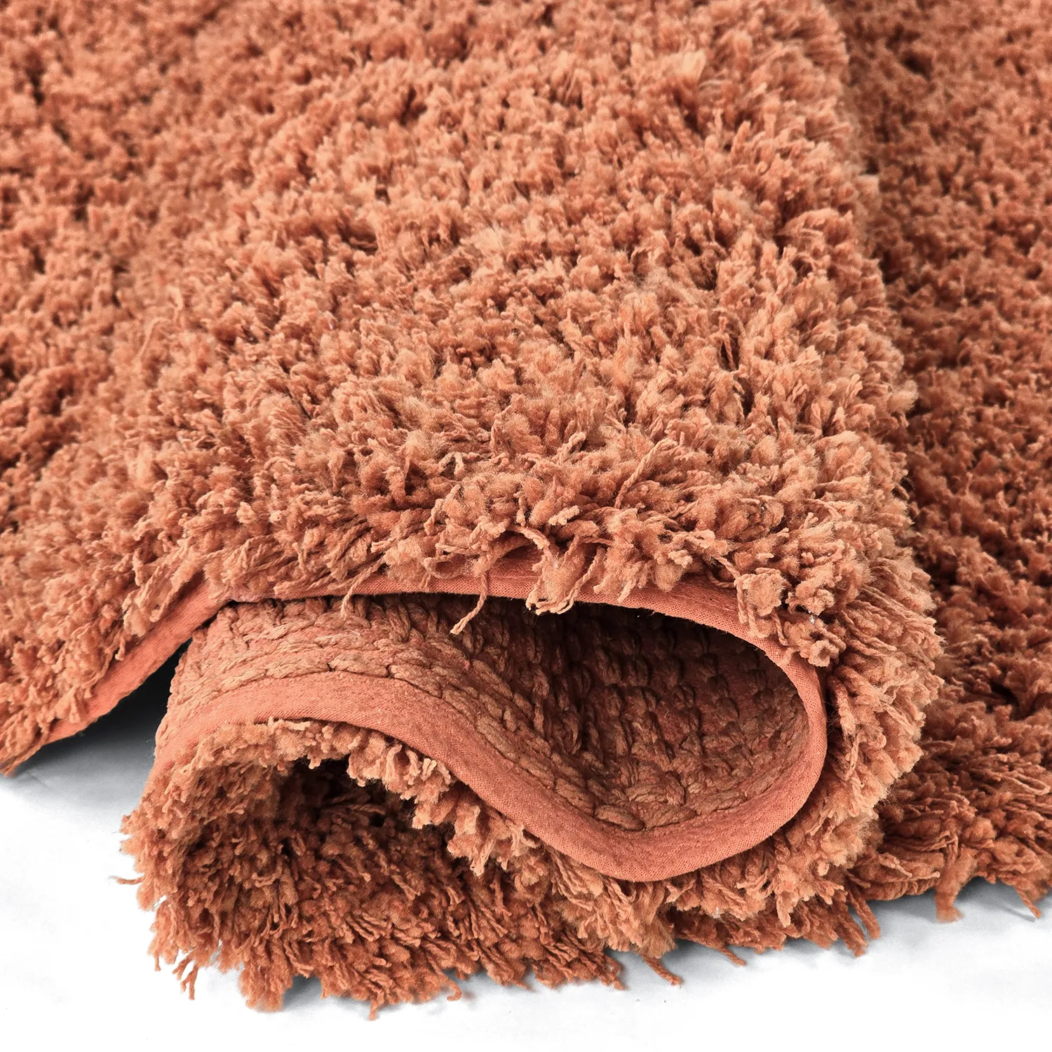 Tapis rond - Combarro Solid Cotton Shaggy (orange clair)