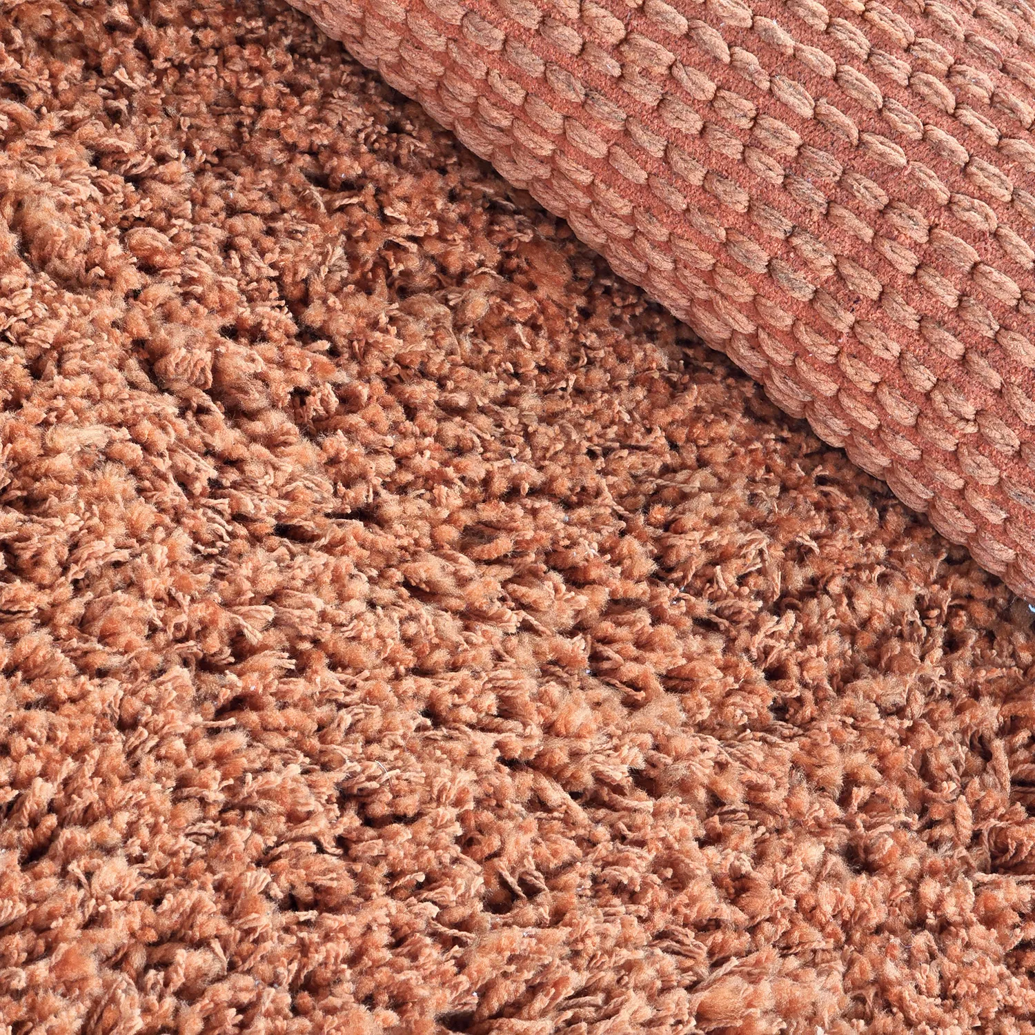 Tapis rond - Combarro Solid Cotton Shaggy (orange clair)