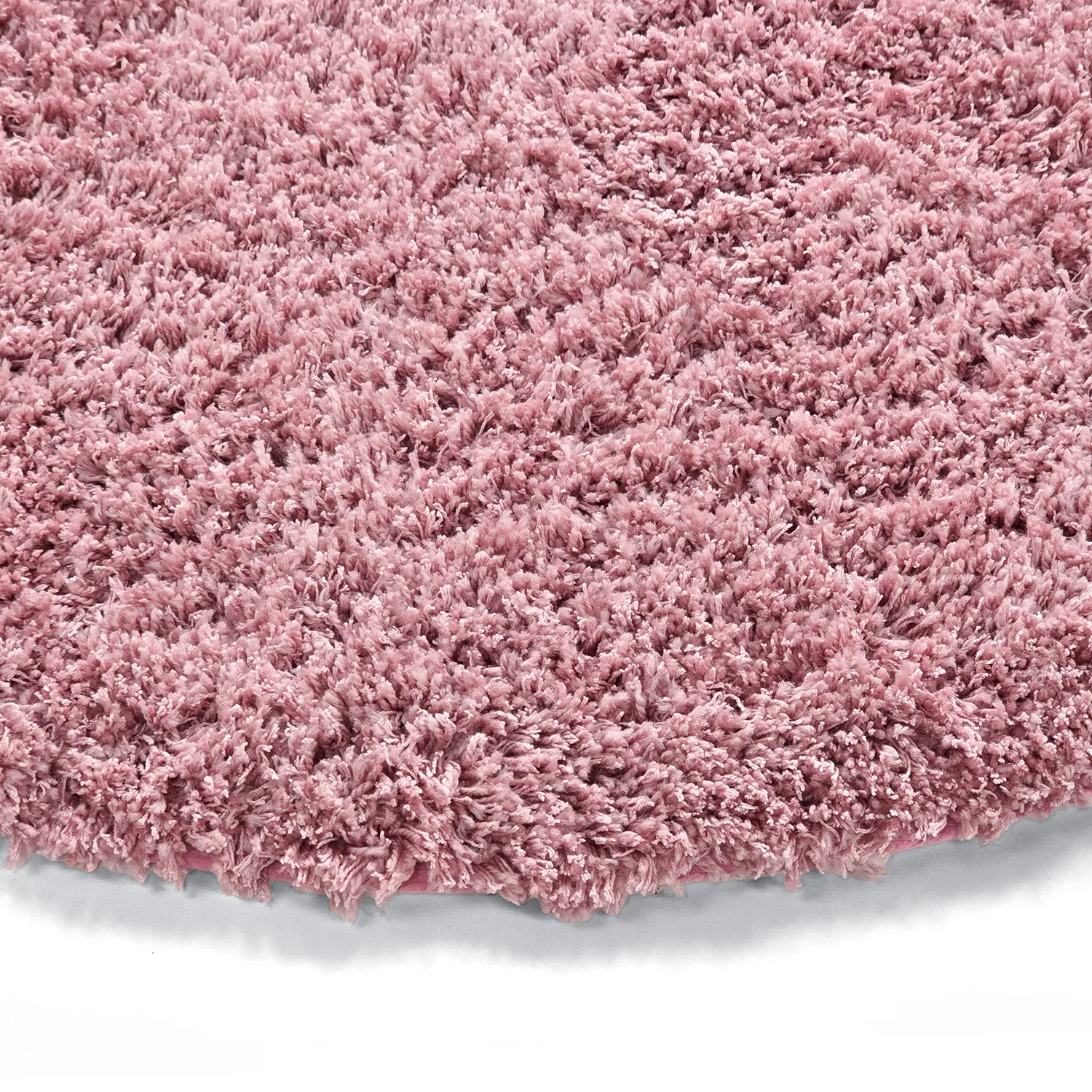 Tapis rond - Combarro Solid Cotton Shaggy (rose clair)
