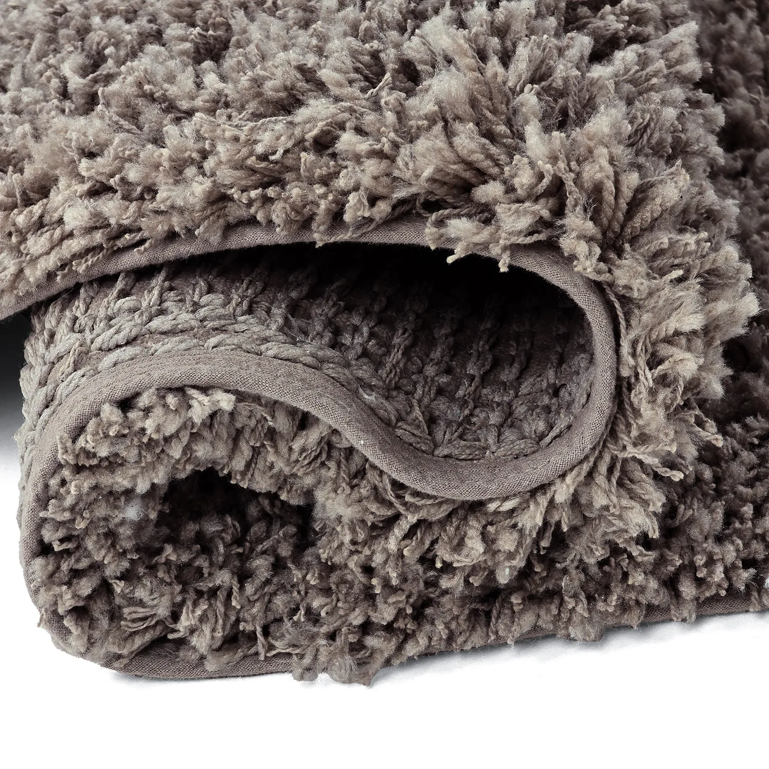 Tapis rond - Combarro Solid Cotton Shaggy (taupe)
