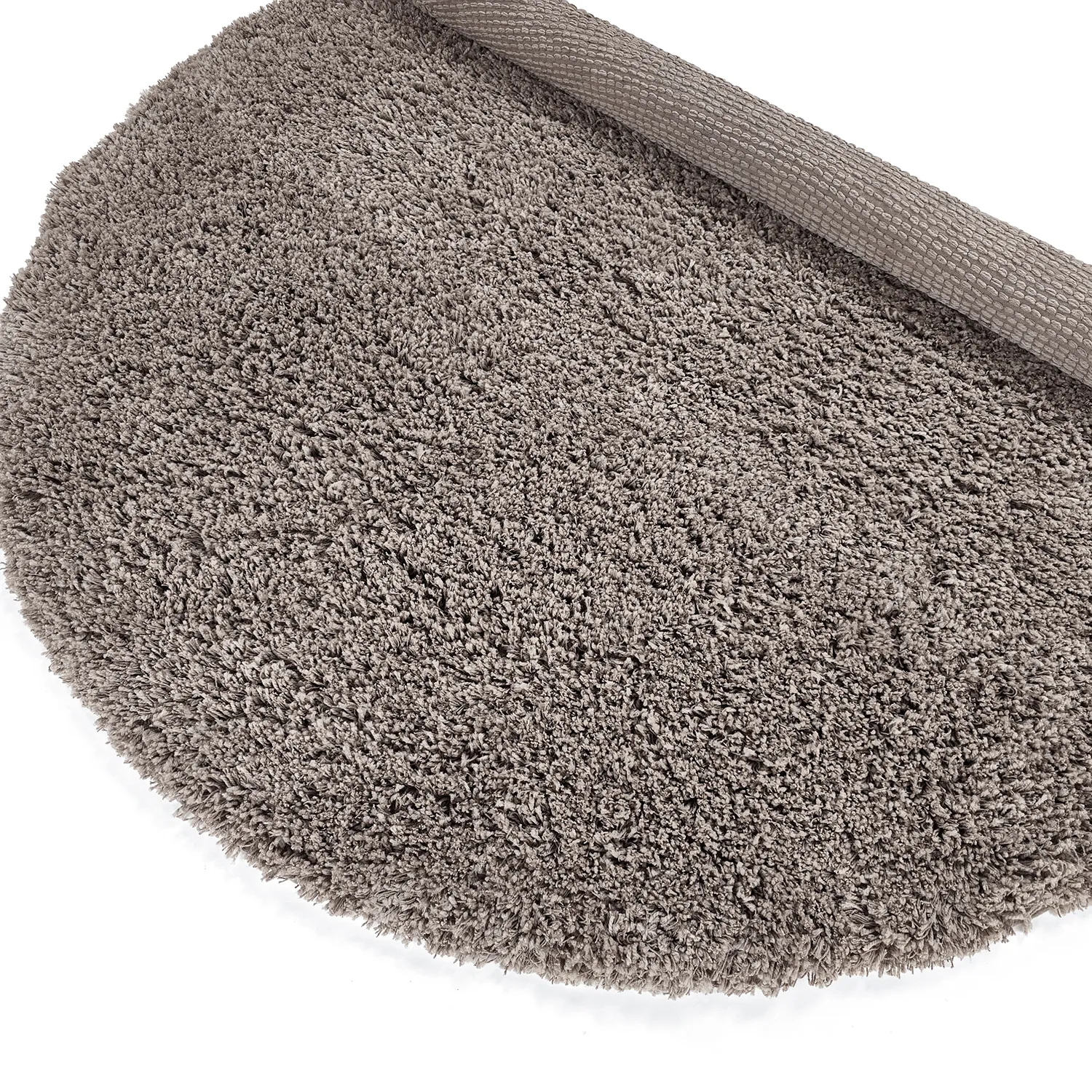 Tapis rond - Combarro Solid Cotton Shaggy (taupe)