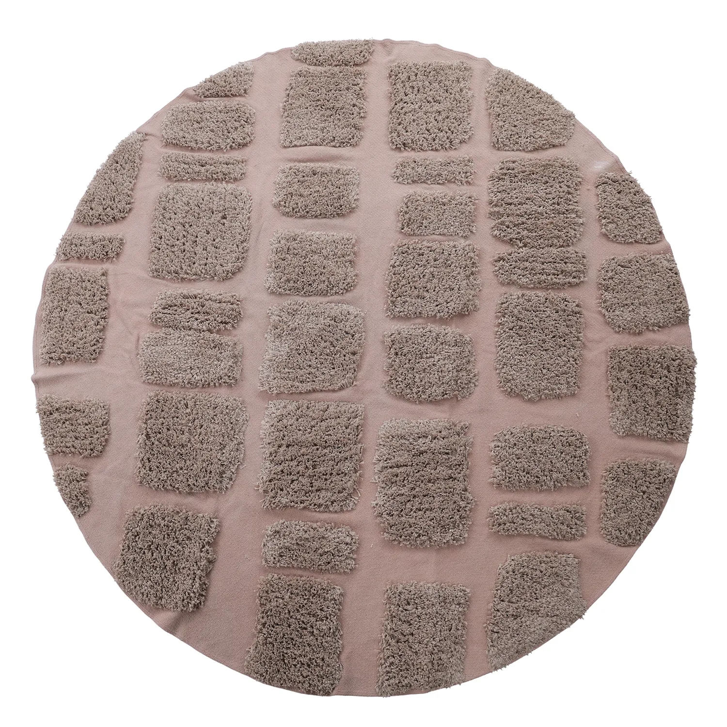 Tapis rond - Otranto Natural Cotton Shaggy (taupe)