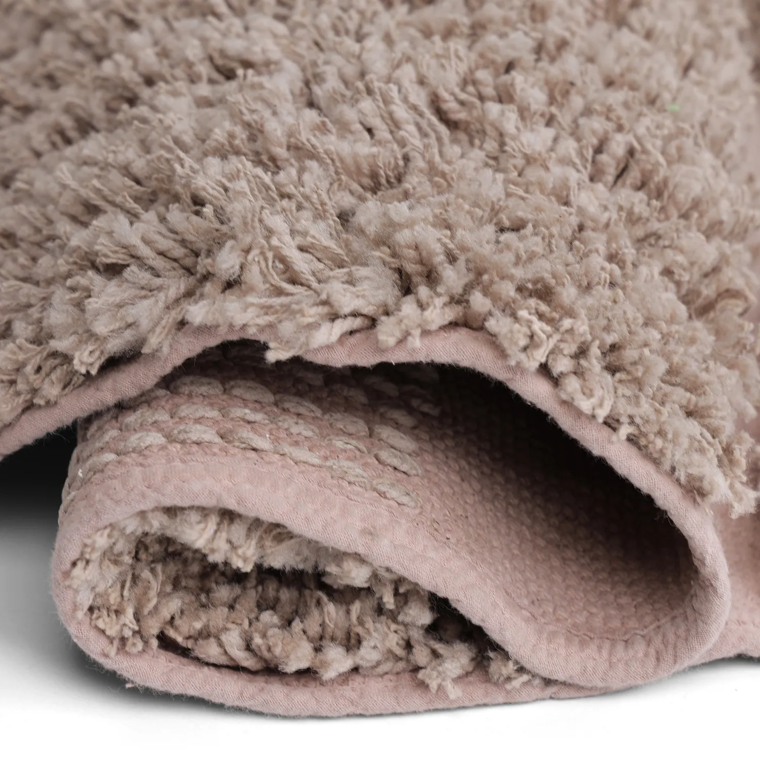 Tapis rond - Otranto Natural Cotton Shaggy (taupe)
