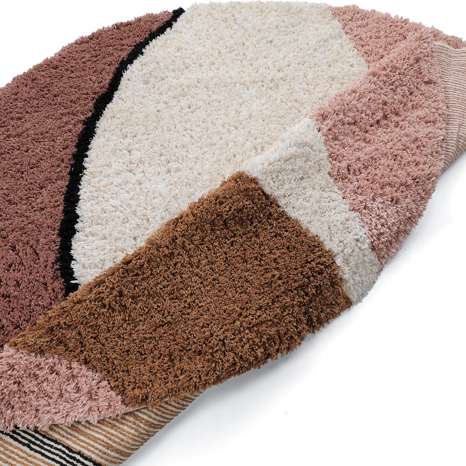 Tapis rond - Perast Natural Cotton Shaggy (multicolore)