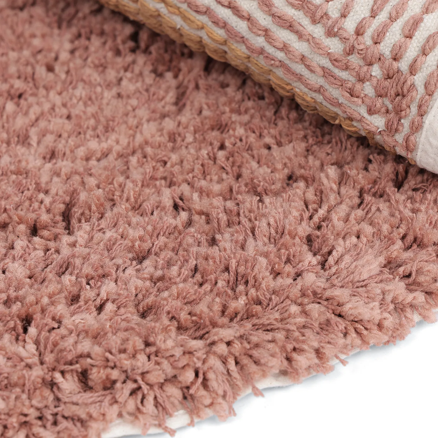 Tapis rond - Perast Natural Cotton Shaggy (multicolore)