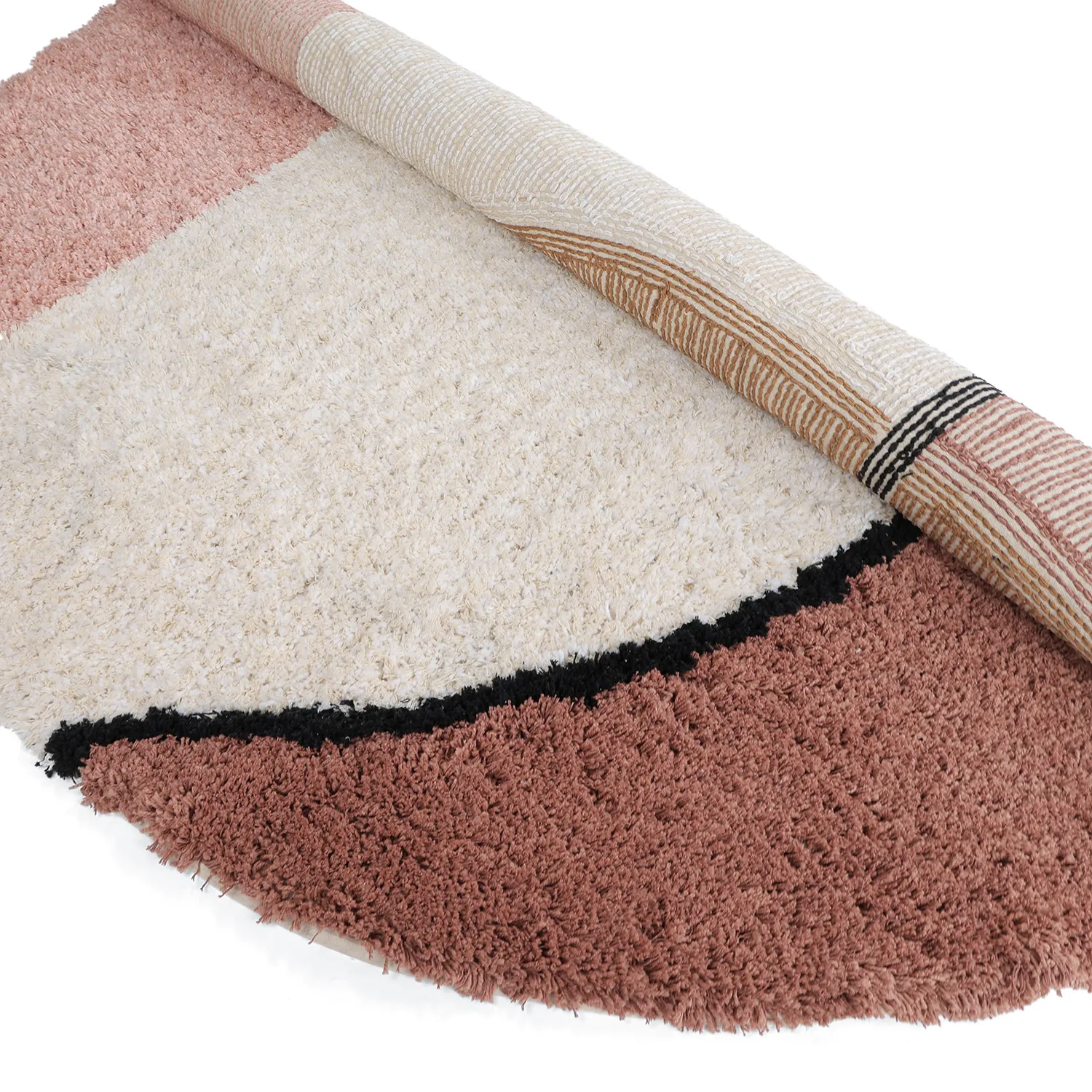 Tapis rond - Perast Natural Cotton Shaggy (multicolore)