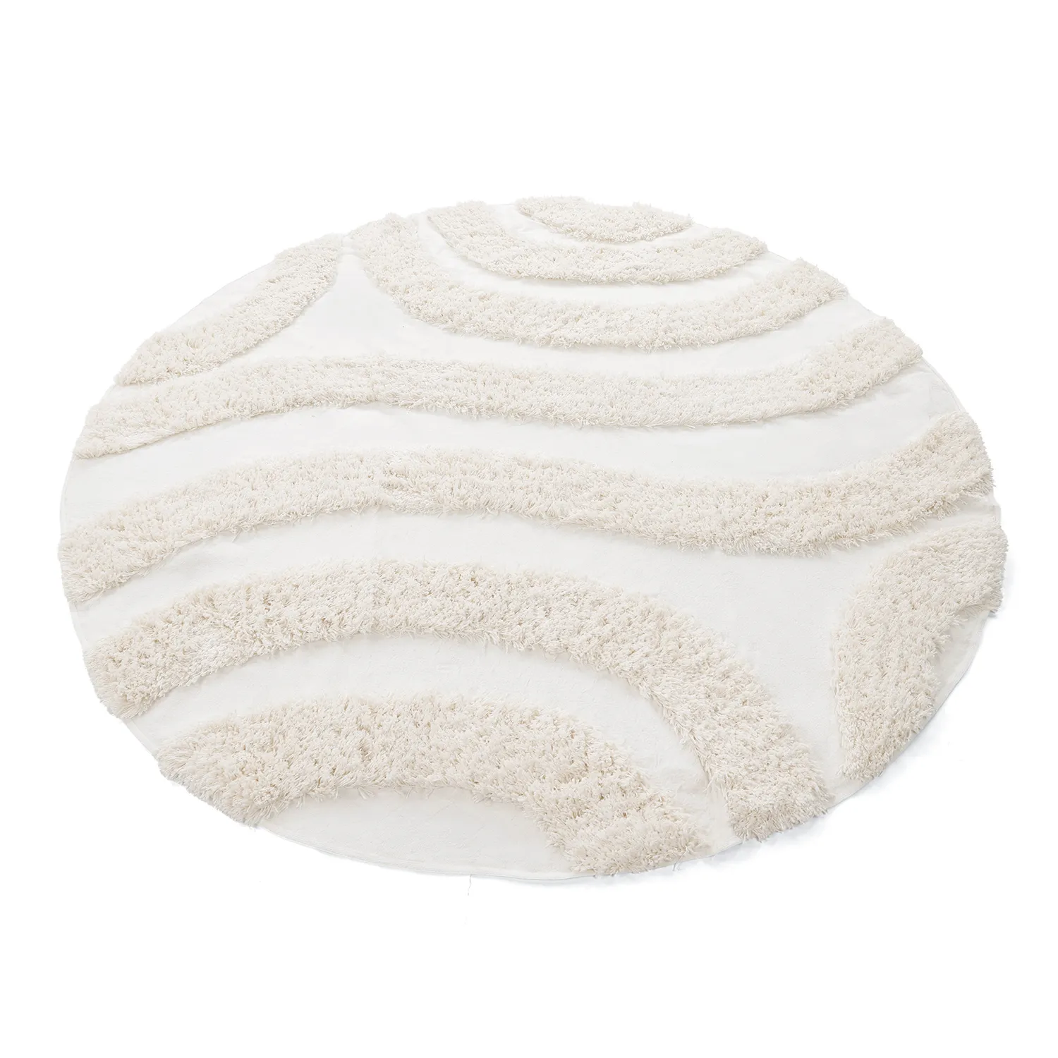 Tapis rond - Sivota Natural Cotton Shaggy (blanc cassé)