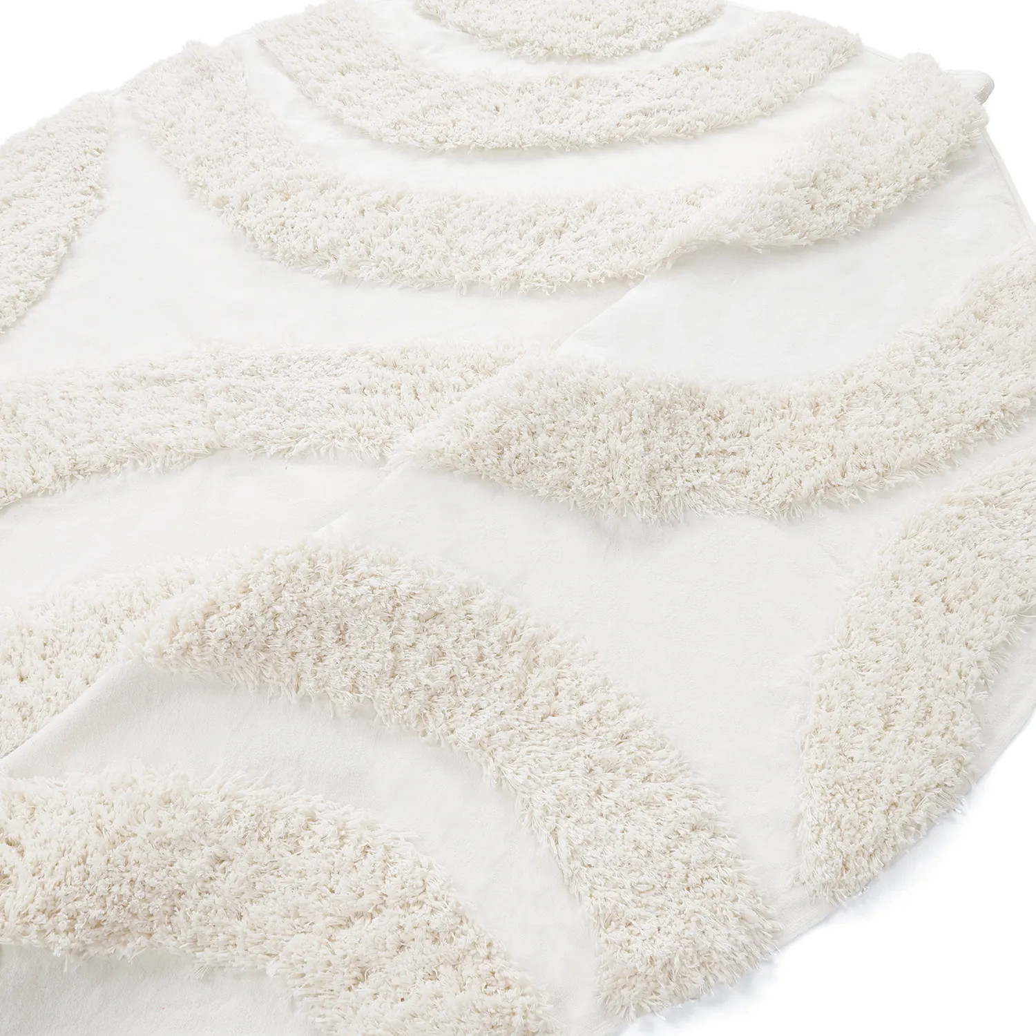 Tapis rond - Sivota Natural Cotton Shaggy (blanc cassé)