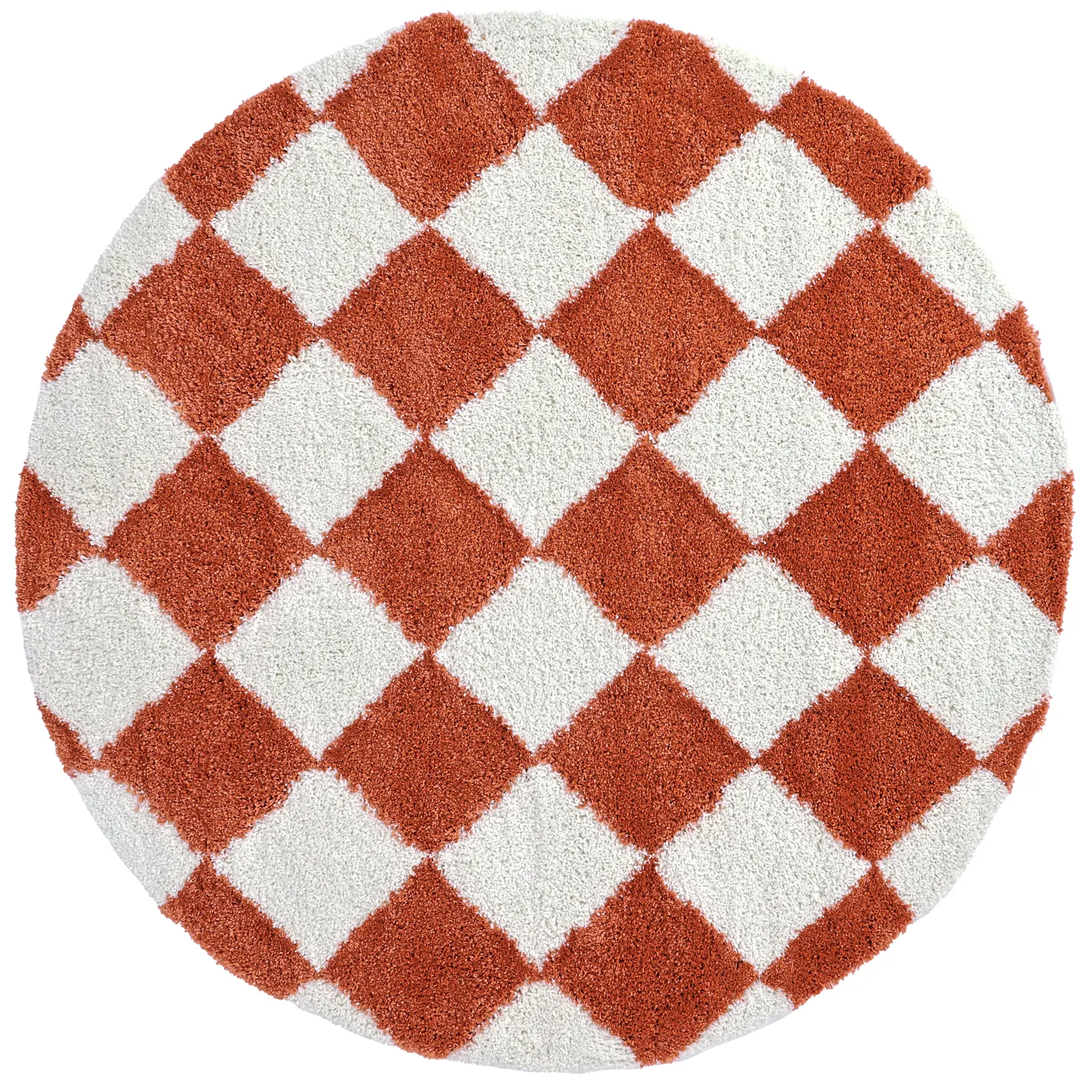 Tapis ronds - Albi (blanc/orange)