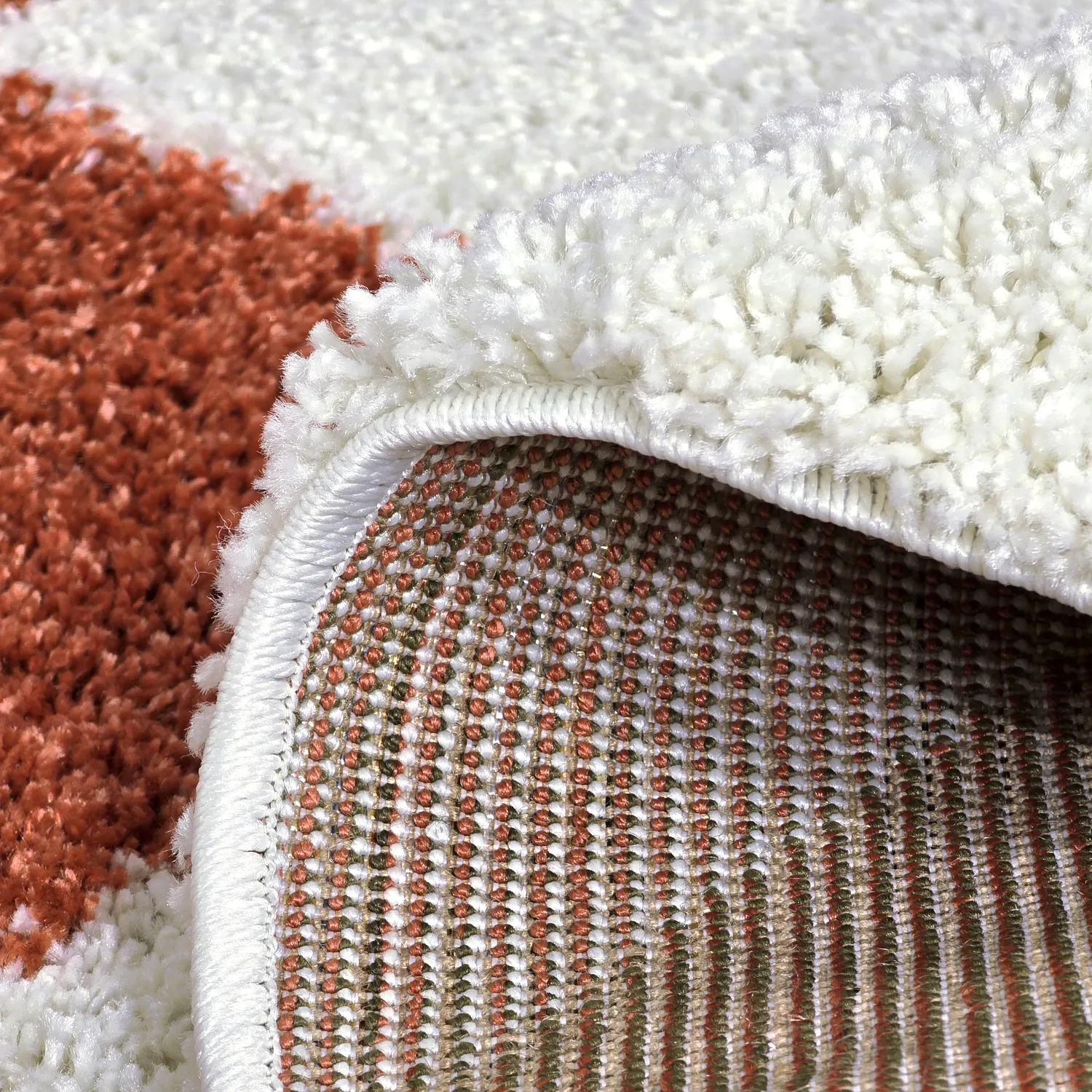 Tapis ronds - Albi (blanc/orange)