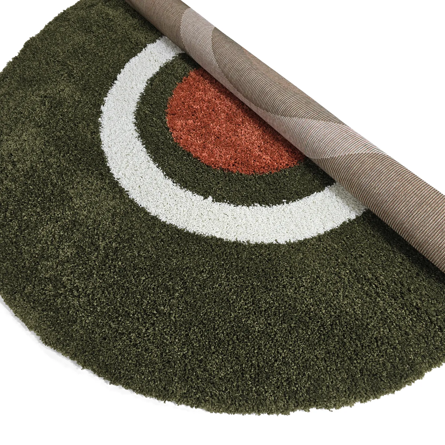 Tapis ronds - Alsace (vert/blanc/orange)