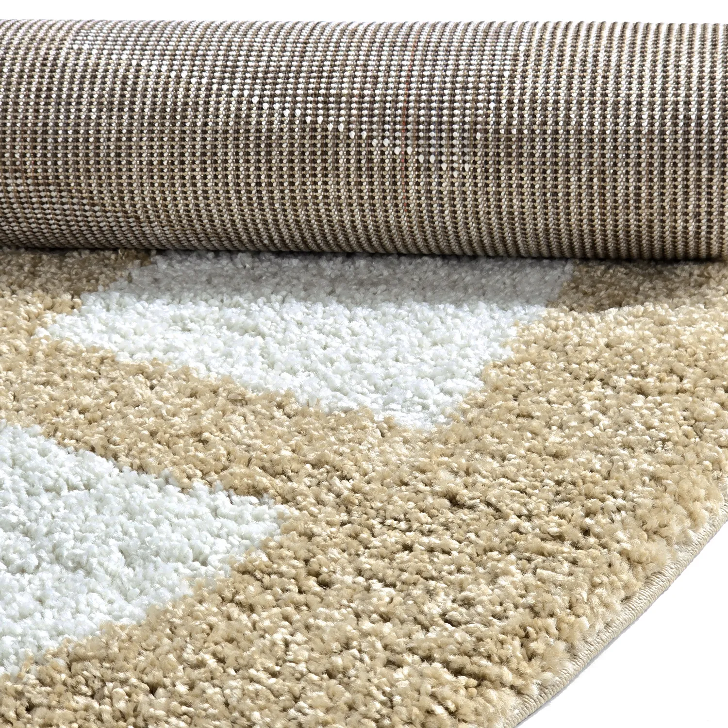 Tapis ronds - Asilah (beige/blanc)