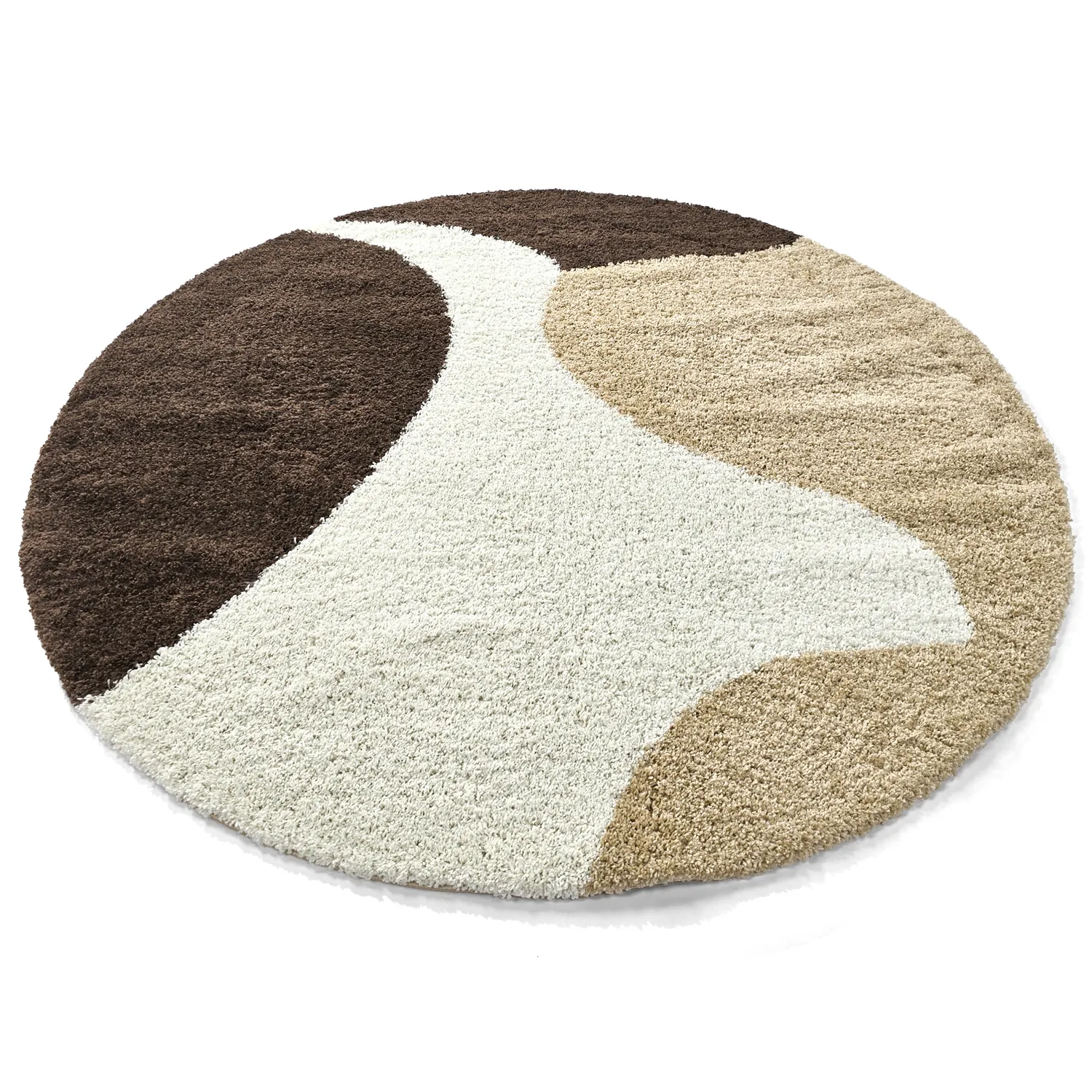Tapis ronds - Chiniot (marron/beige/blanc)