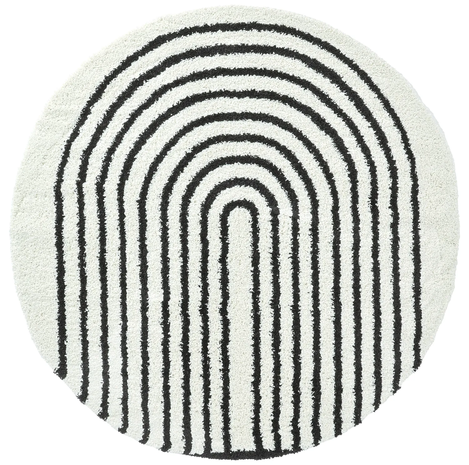 Tapis ronds - Cluny (blanc/noir)