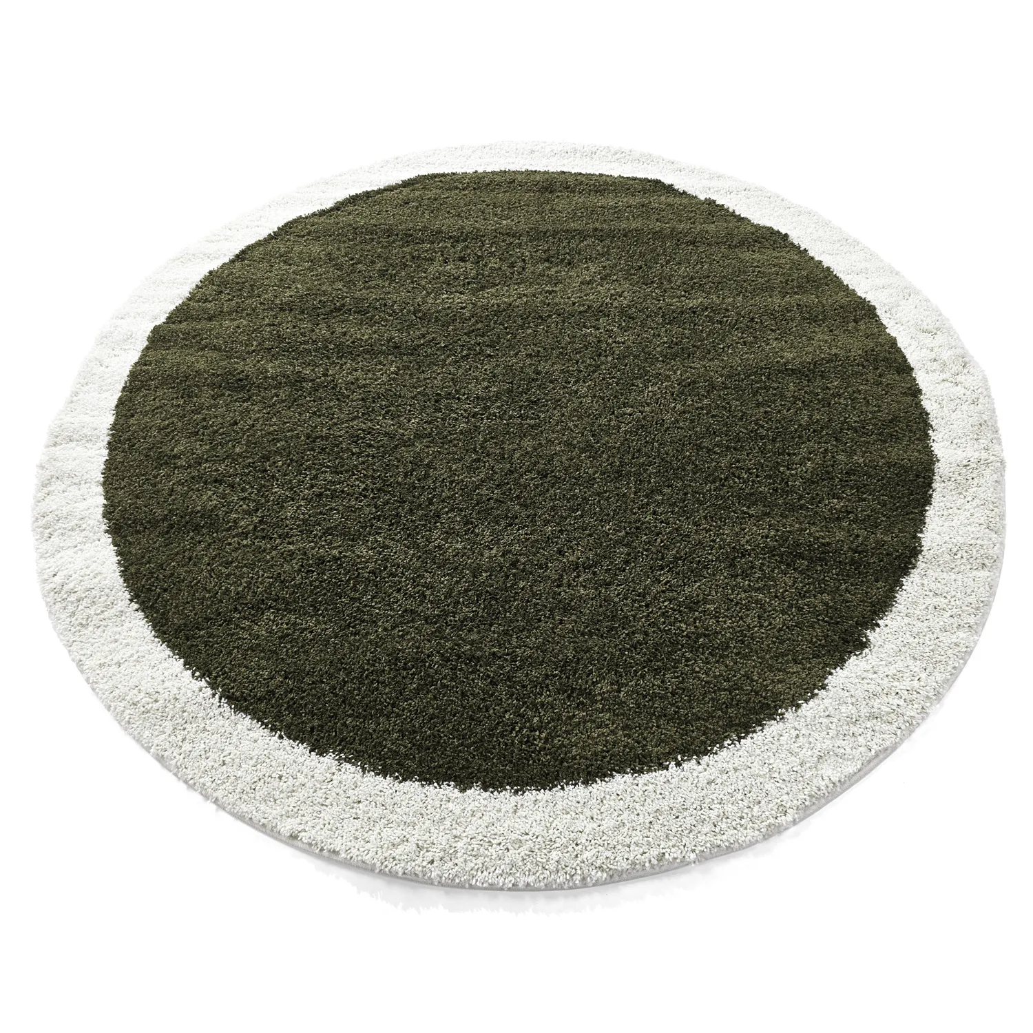 Tapis ronds - Conques (vert/blanc)